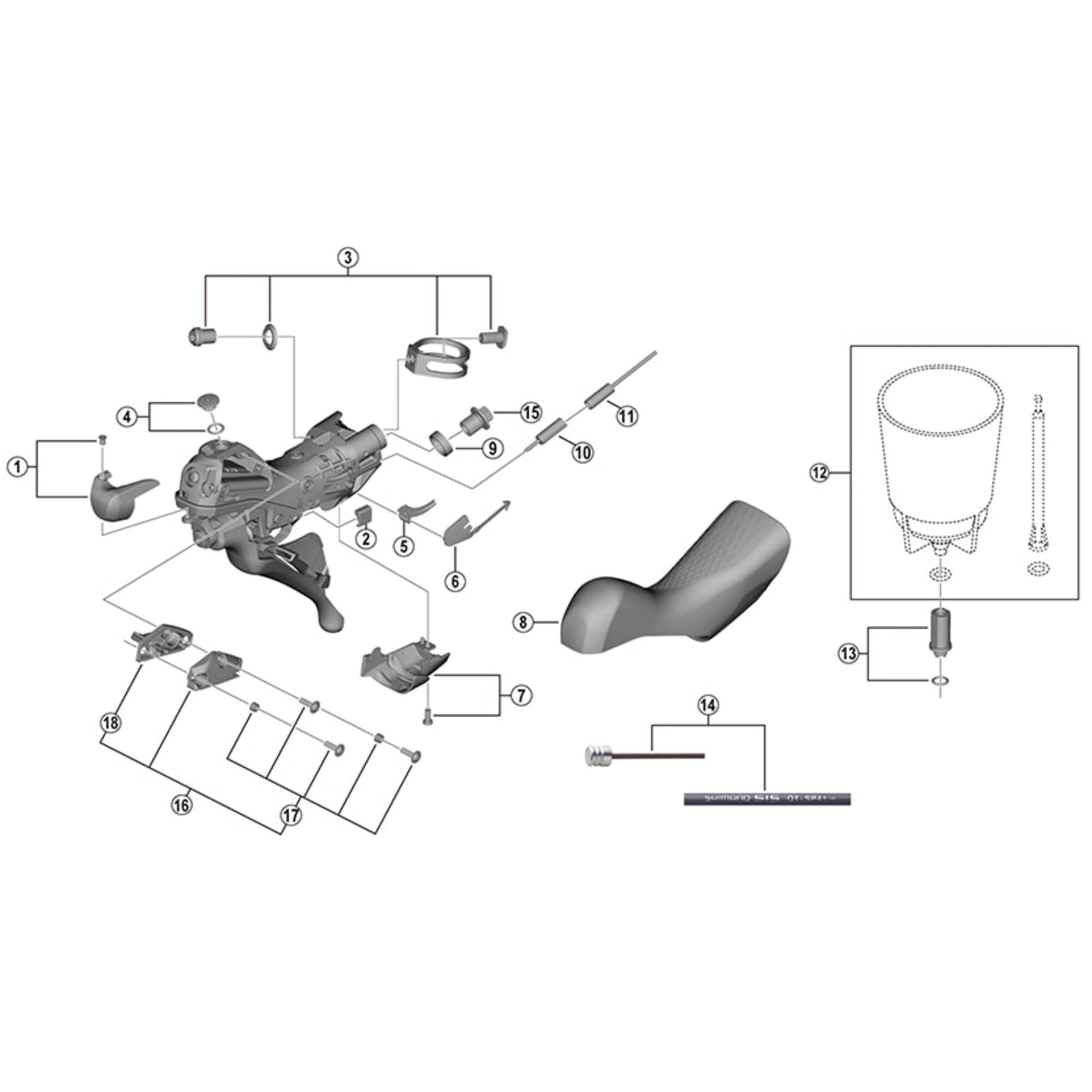 Shimano Spares R9120 left hand name plate L and fixing screw
