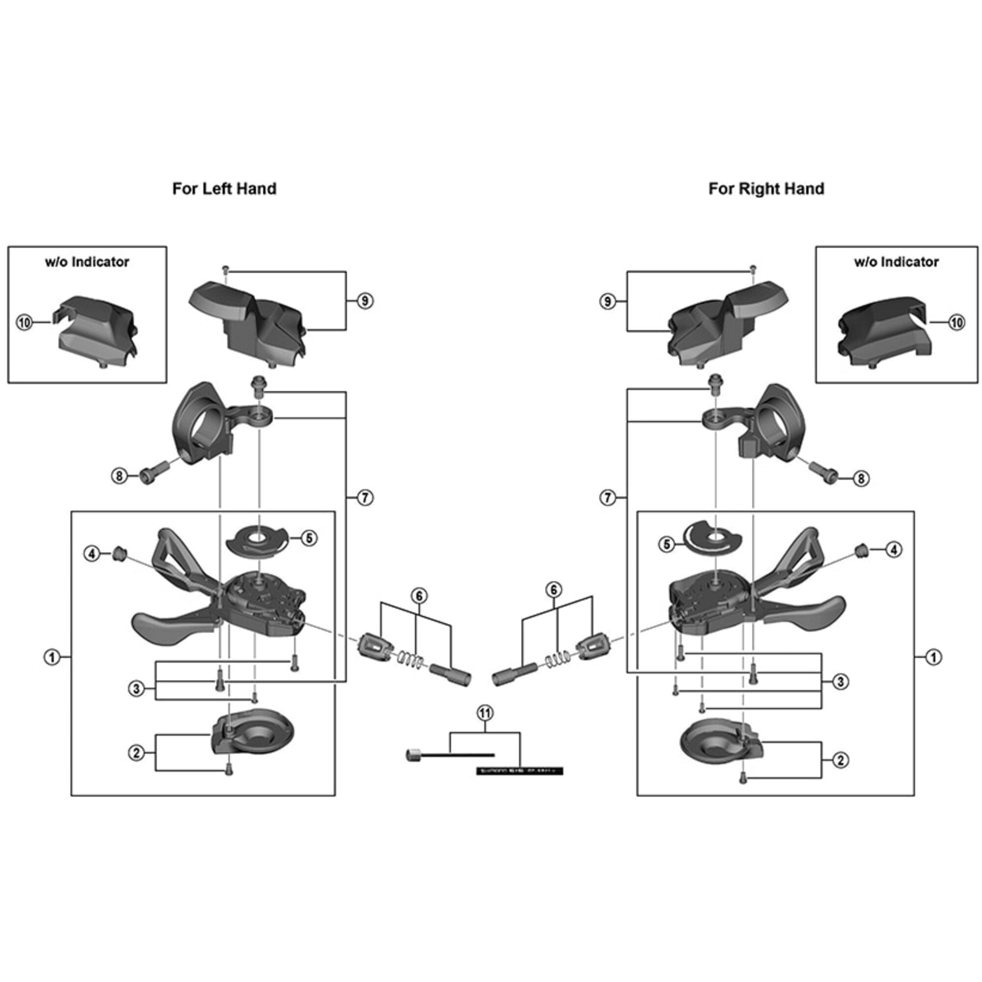Shimano Spares M6000 left hand bracket and fixing bolt, for without indicator type