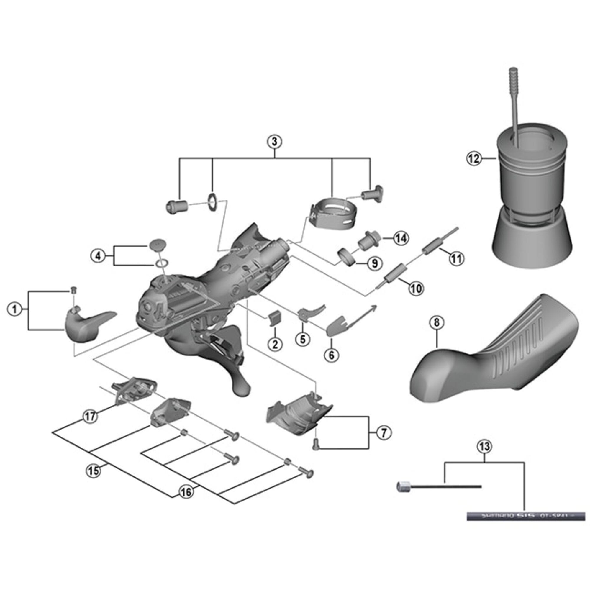 Shimano Spares R8020 right hand name plate and fixing screw
