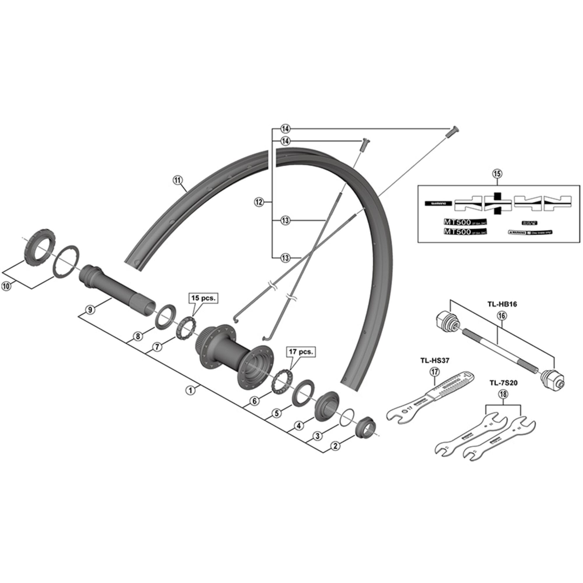 Shimano Spares 275 left hand spoke, 272 mm