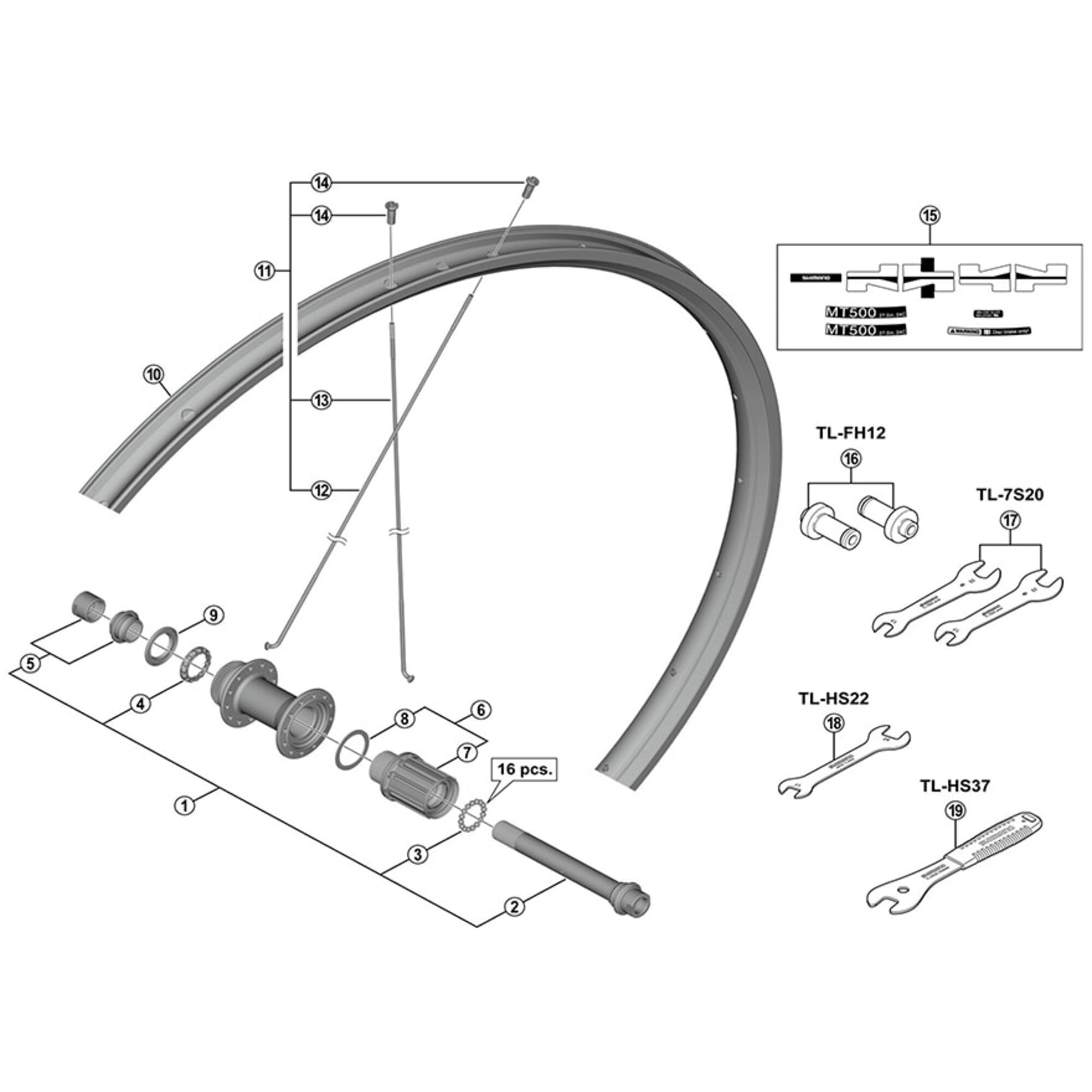 Shimano Spares 275 right hand spoke, 270 mm