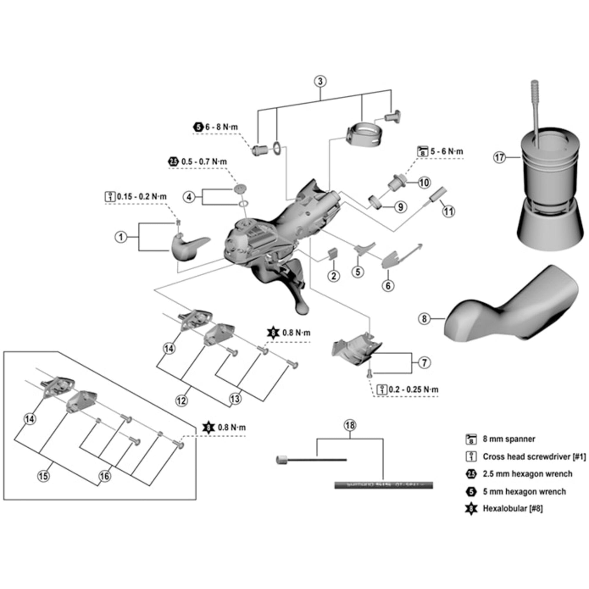 Shimano Spares R7020 left hand name plate and fixing screw