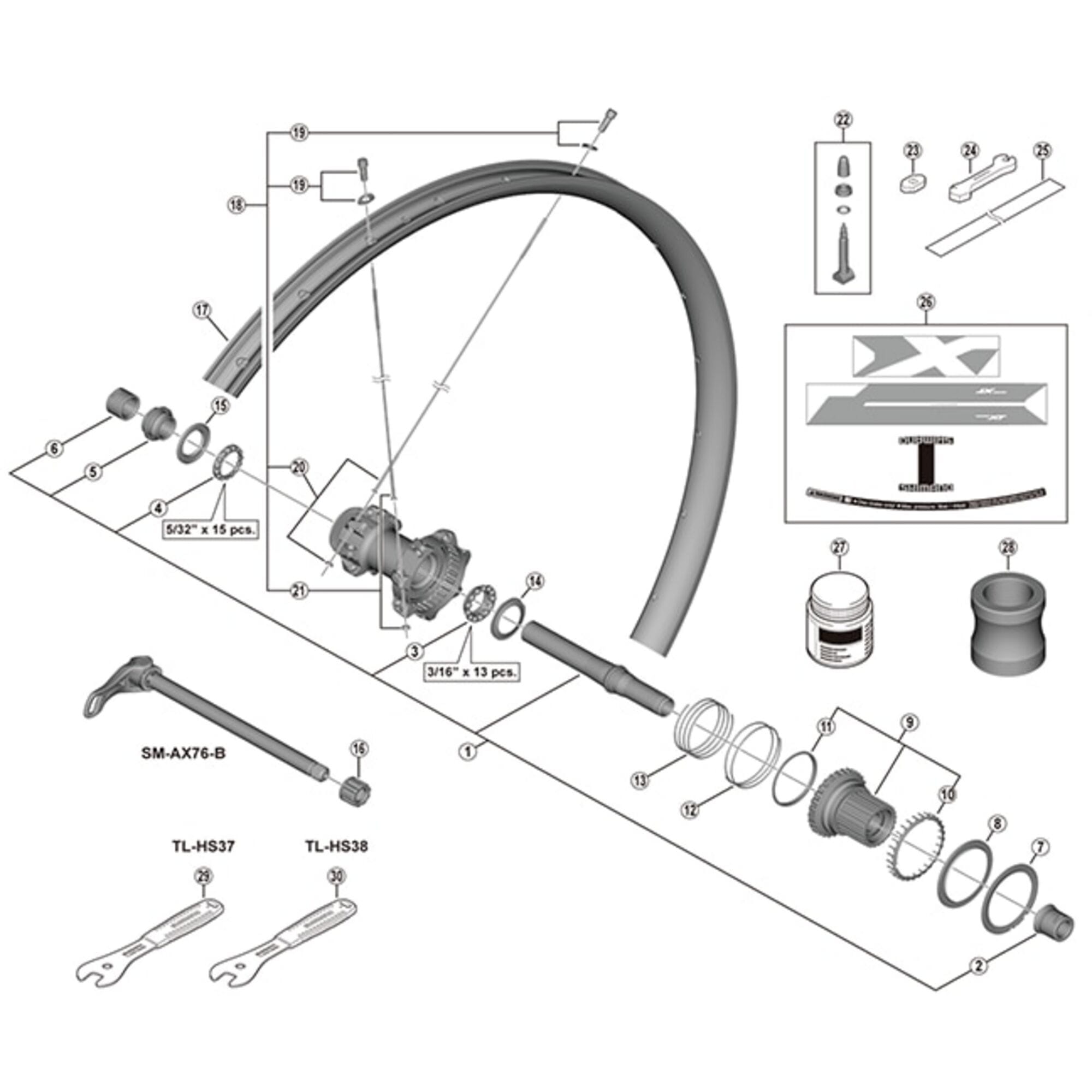 Shimano Spares 275 spoke, 283 mm