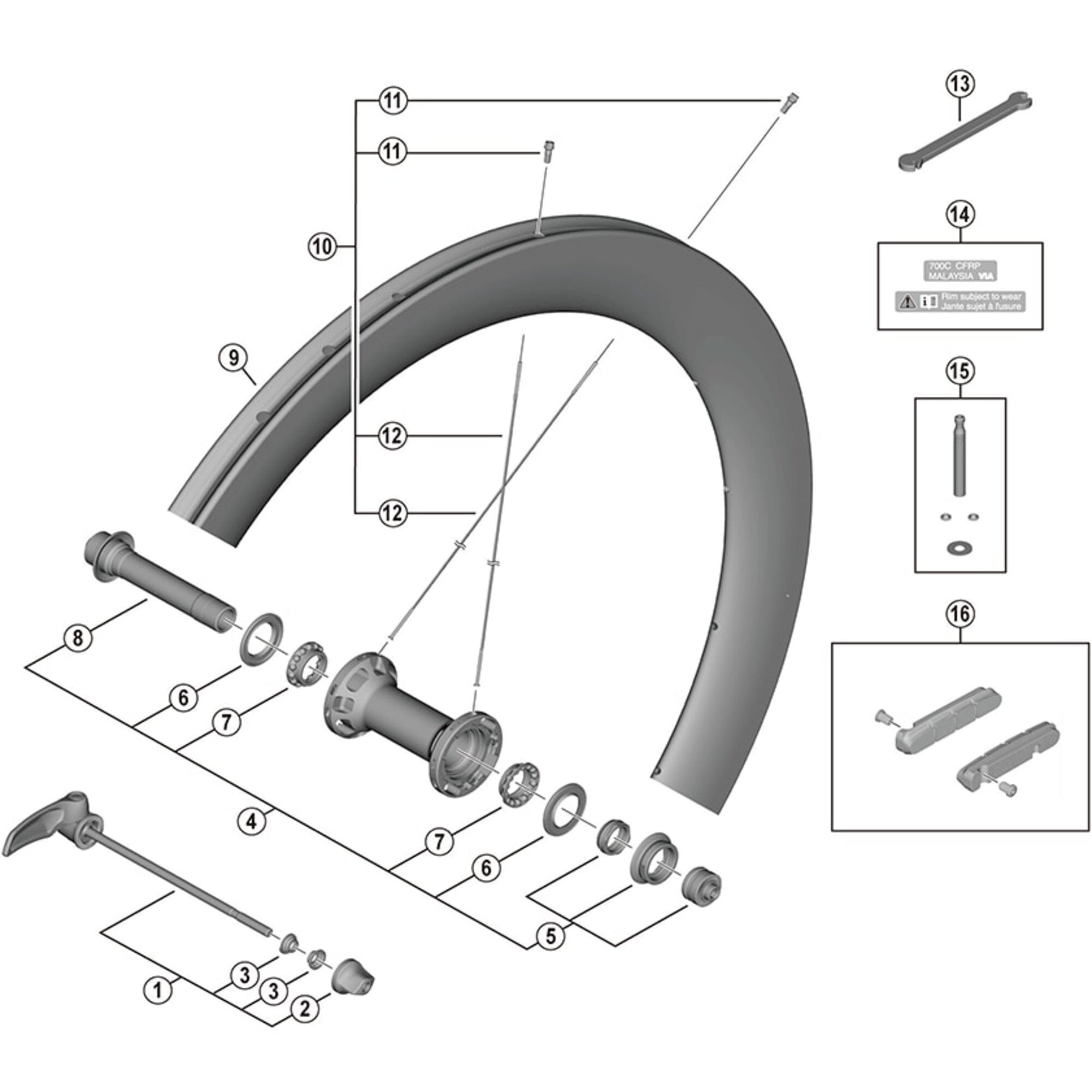 Shimano Spares F complete quick release, 133 mm