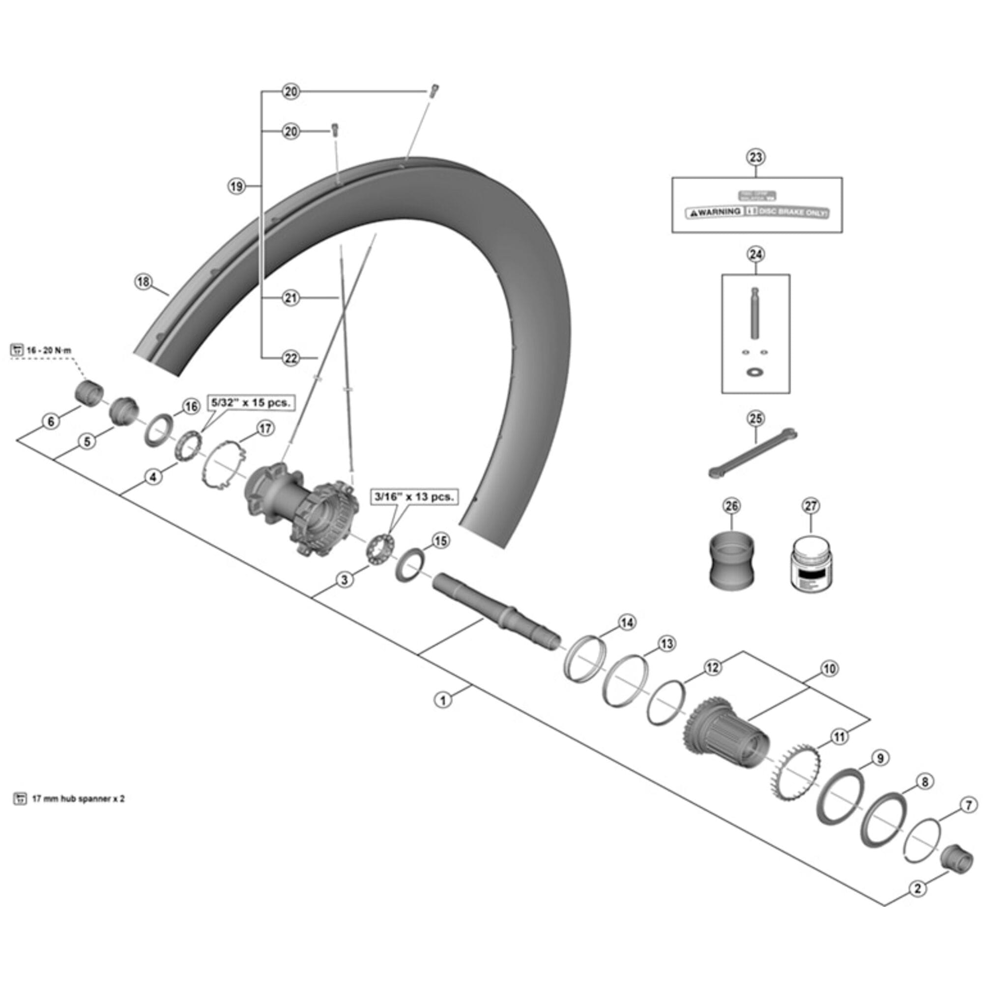 Shimano Spares R right hand spoke, 261 mm
