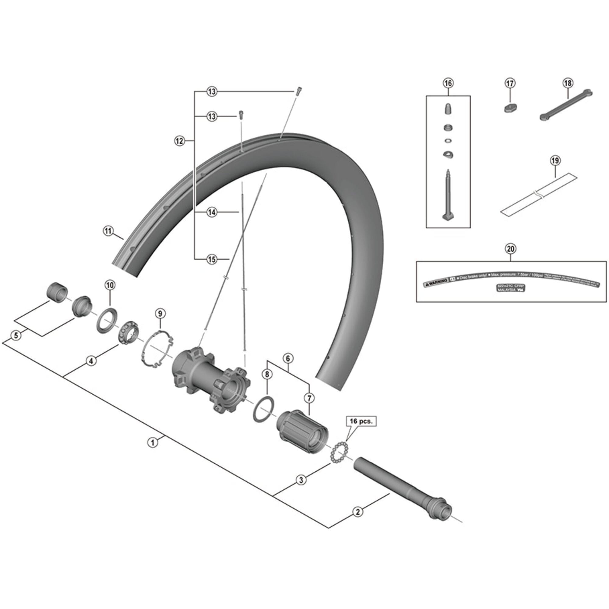 Shimano Spares R left hand spoke, 253 mm