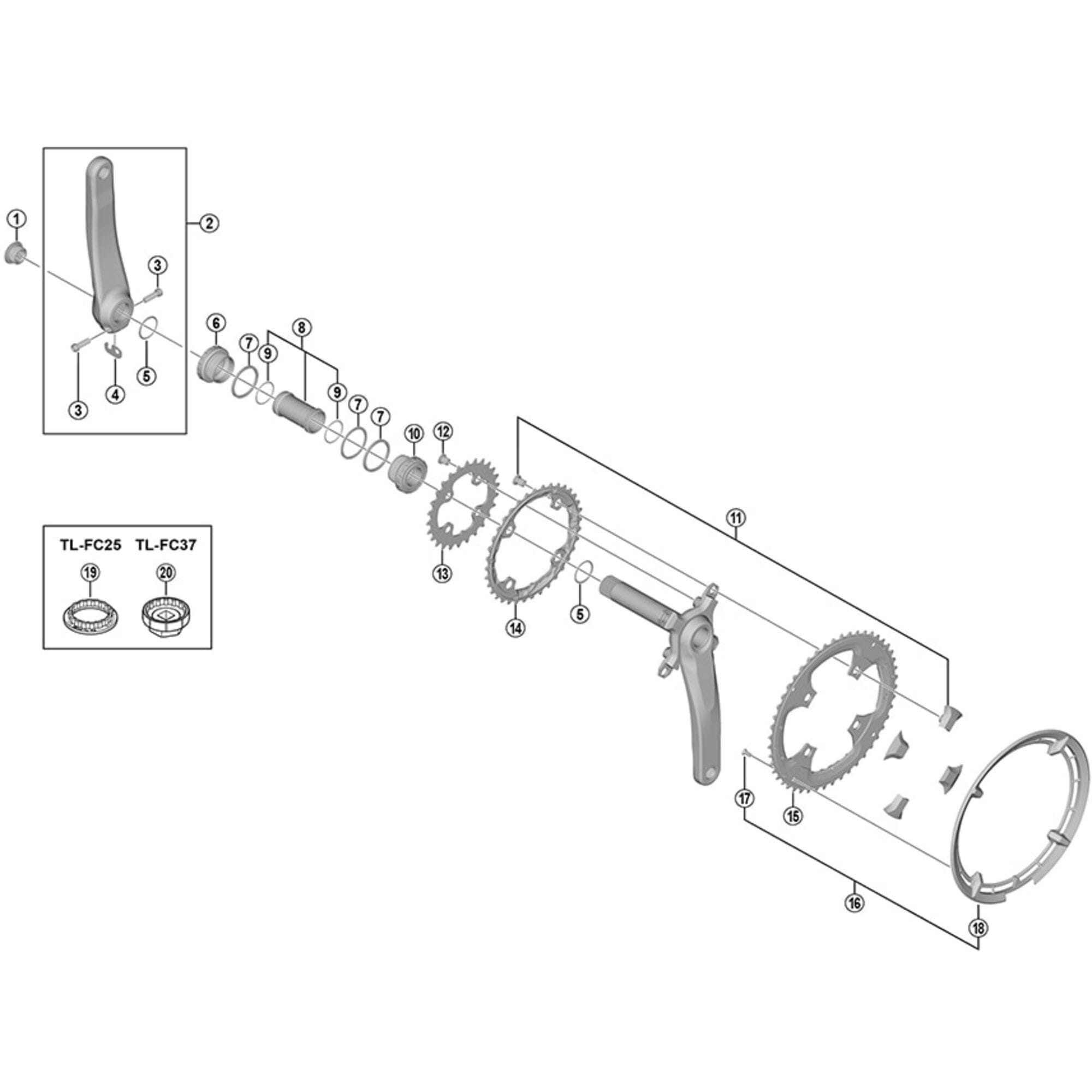 Shimano Deore XT M8000 left hand crank arm unit
