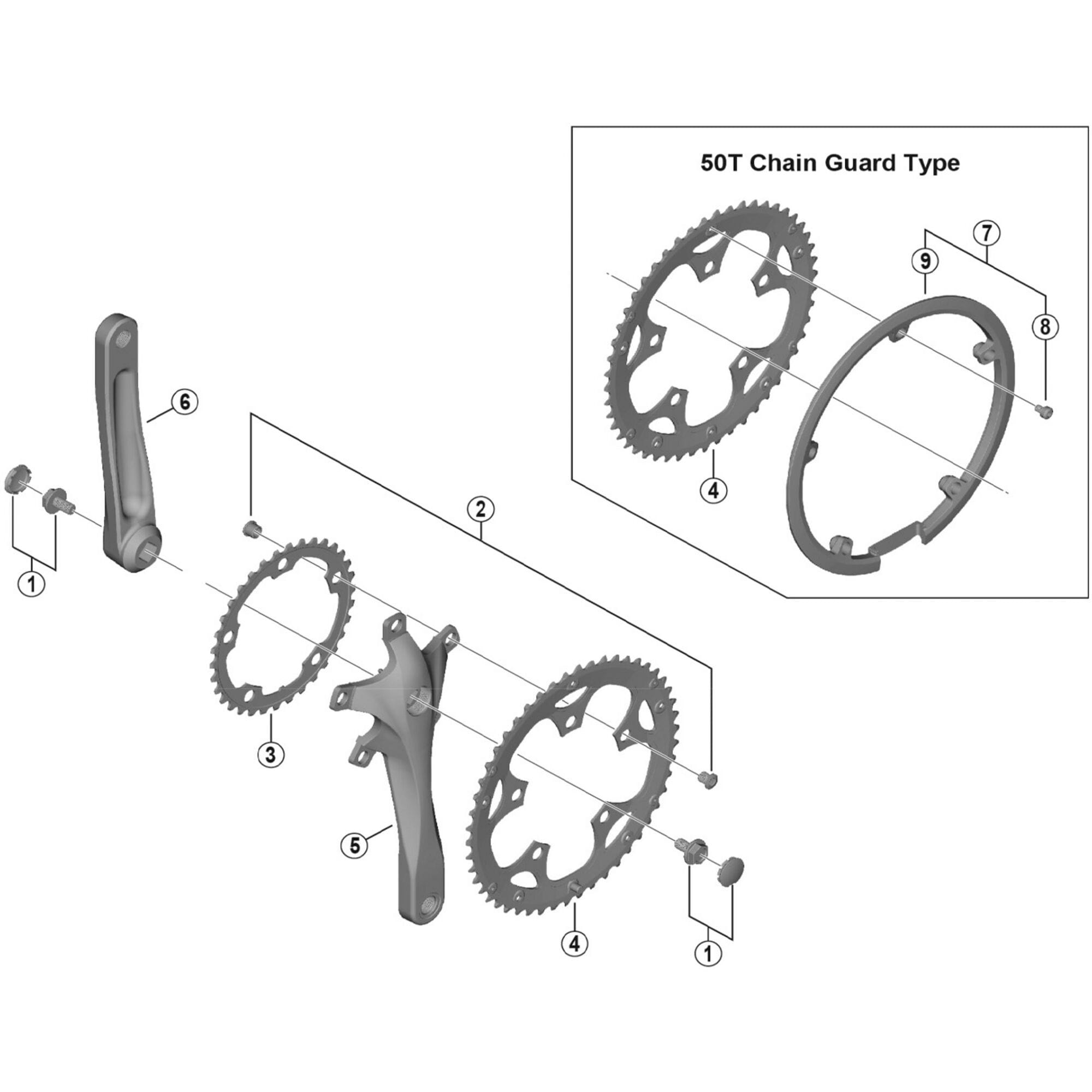 Shimano Spares RS200 crank arm fixing bolt and cap