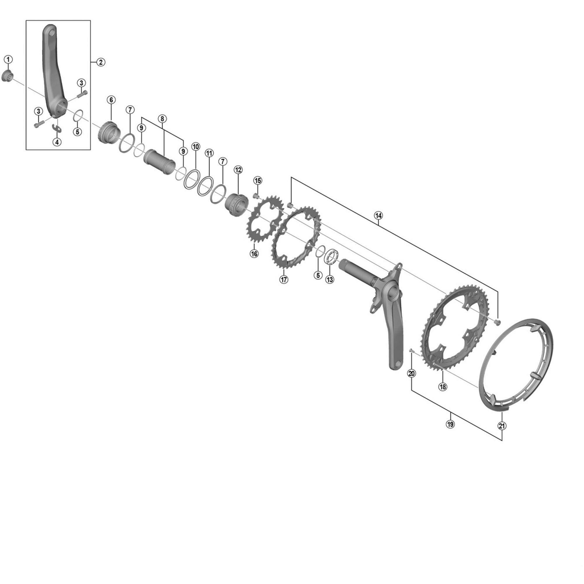 Shimano Spares T6010 chain guard and fixing screws, silver