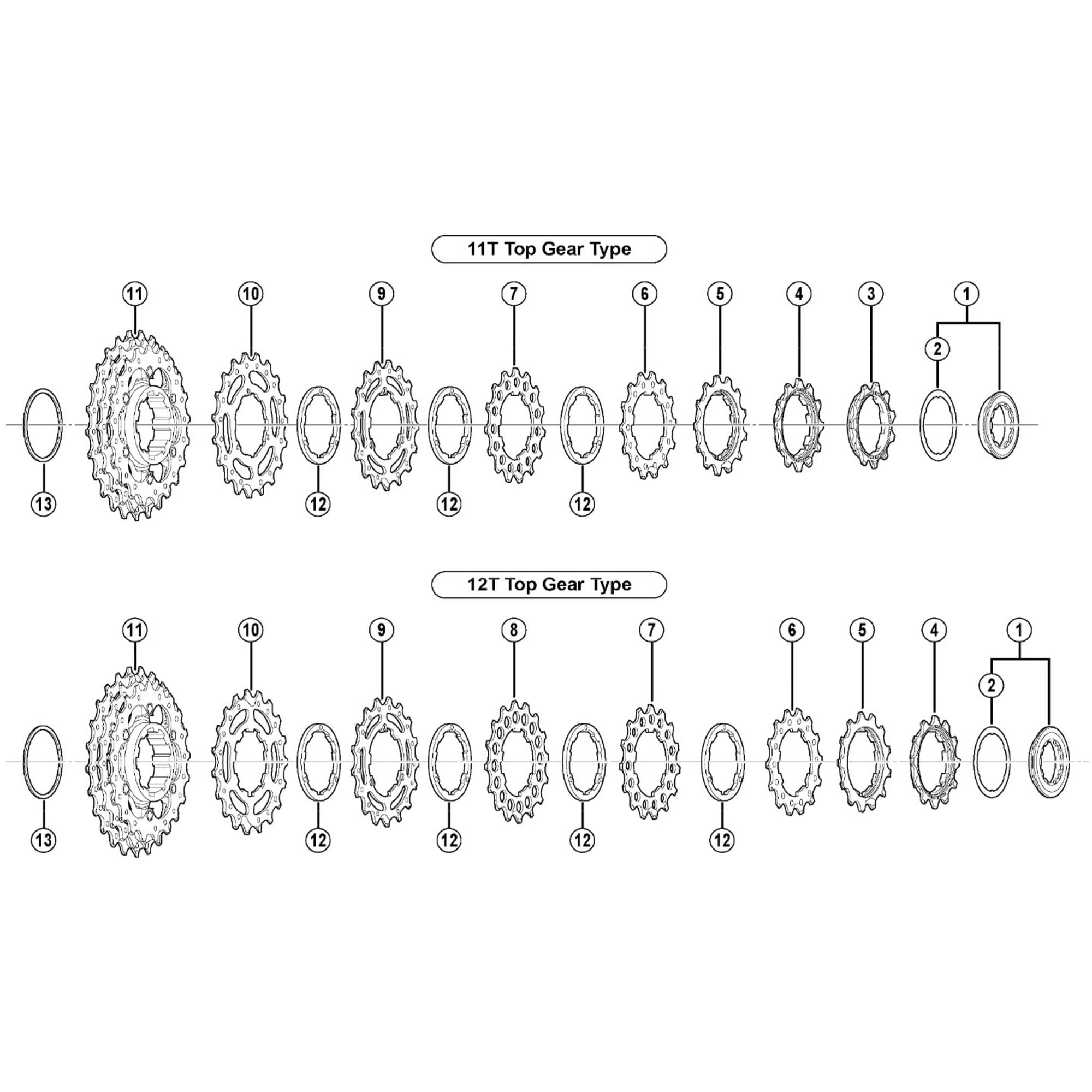 Shimano Spares 5700 Lock Ring and Spacer for 11T Top Gear