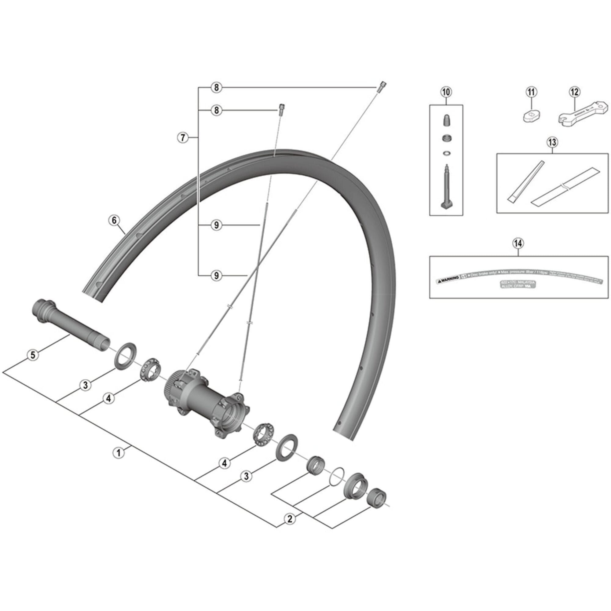 Shimano Spares RS770 complete hub axle