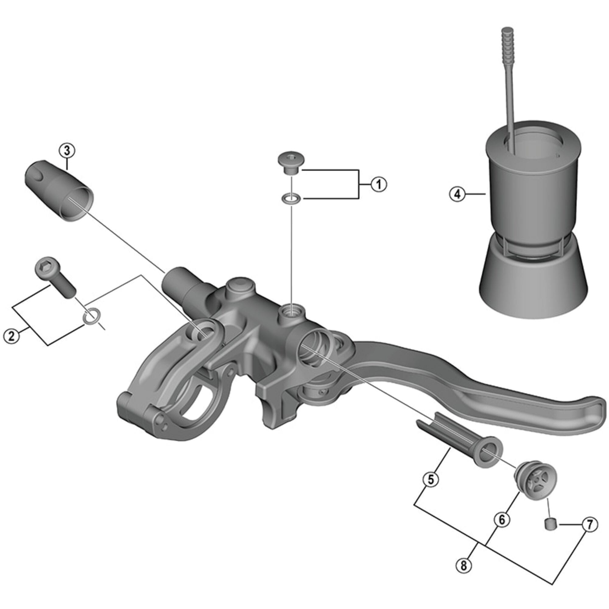 Shimano Spares M6100 clamp screw and snap spring, M5 x 18 mm