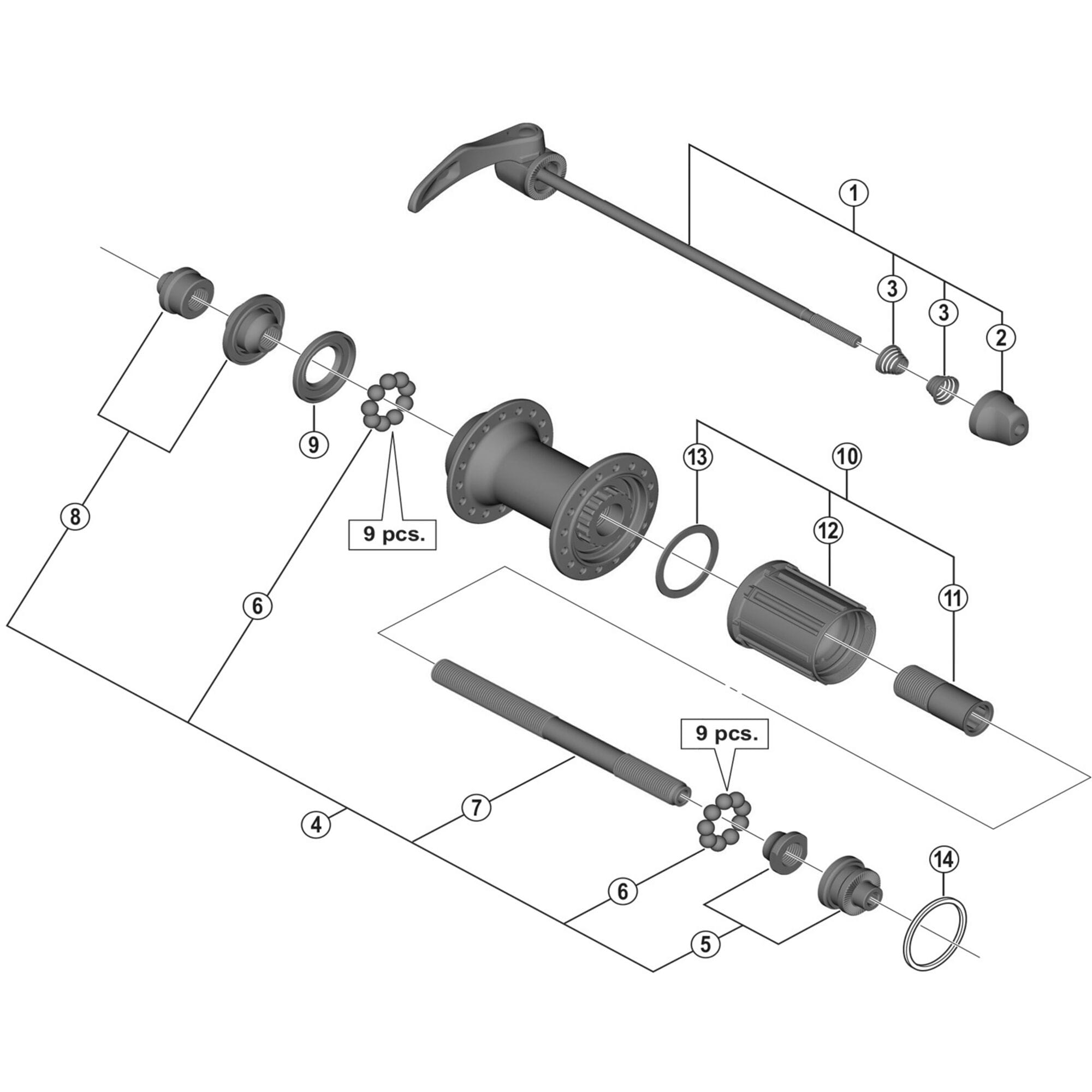 Shimano Spares 5800 right hand lock nut unit