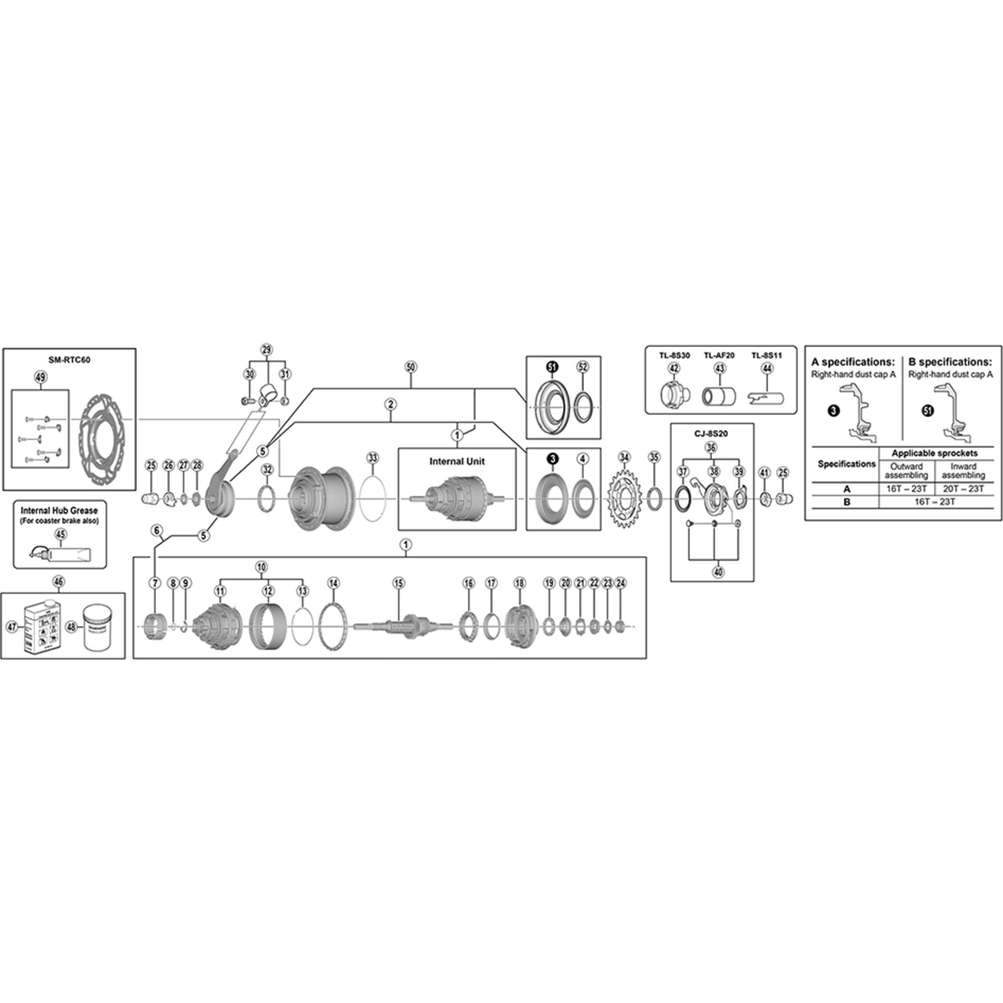 Shimano Spares 8C20 left hand lock nut 3 mm