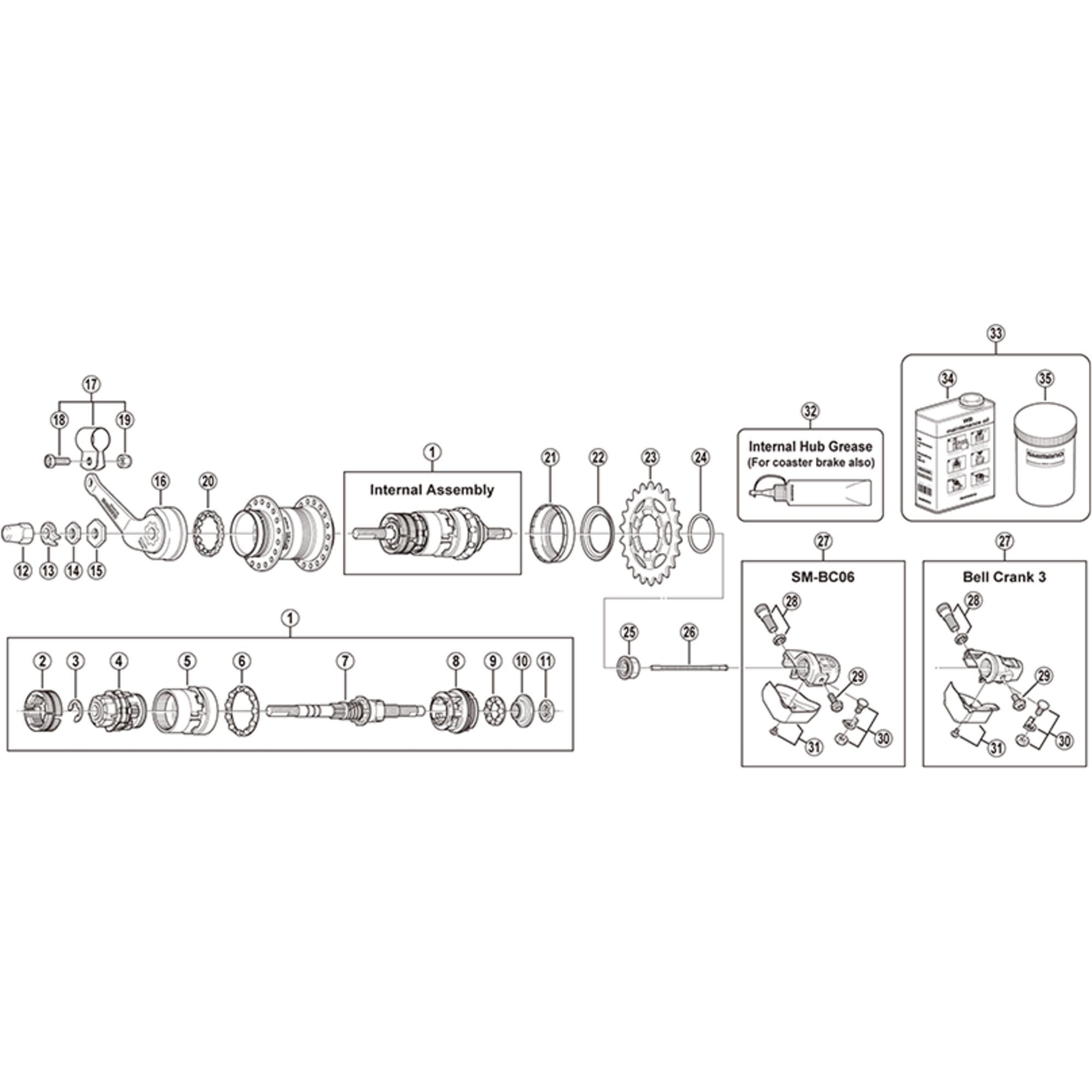 Shimano Spares 3C41DX brake arm unit