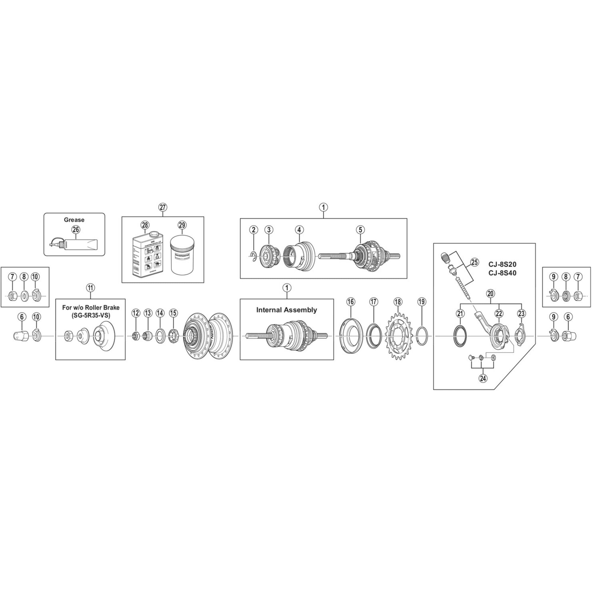 Shimano Spares 5R35 left hand dust cap unit