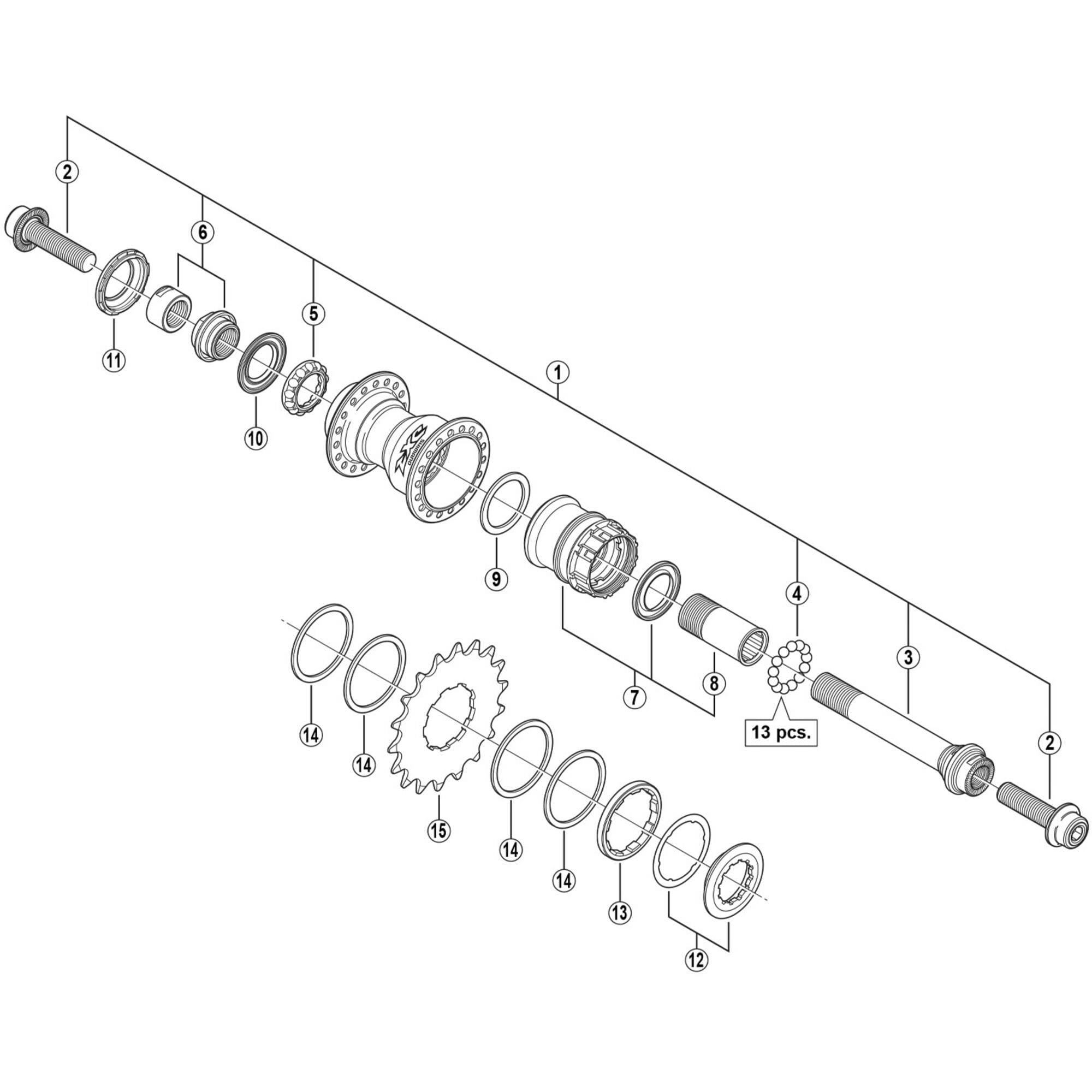 Shimano Spares MX71 complete freewheel body