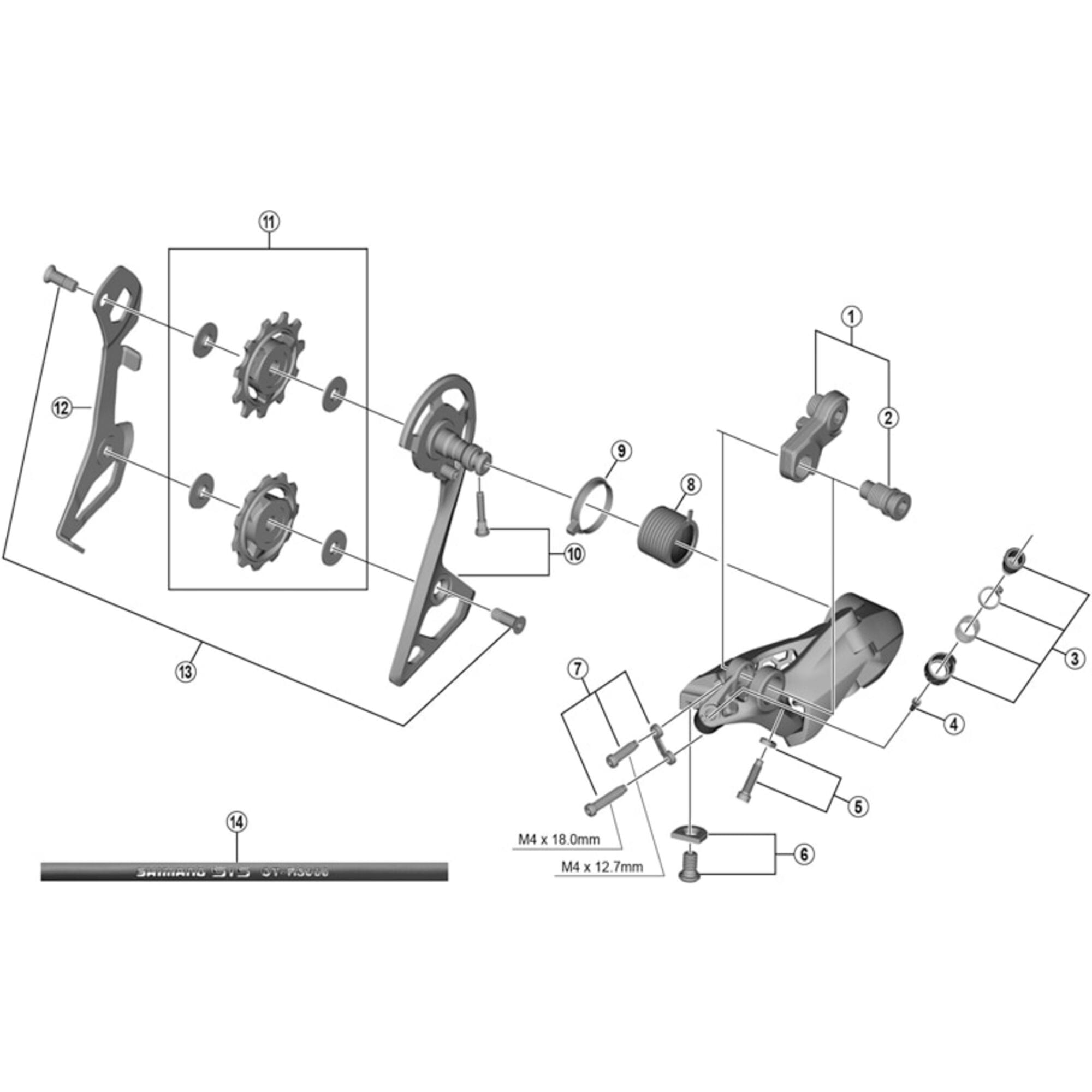 Shimano Spares R8000 outer plate and fixing bolt, SS type
