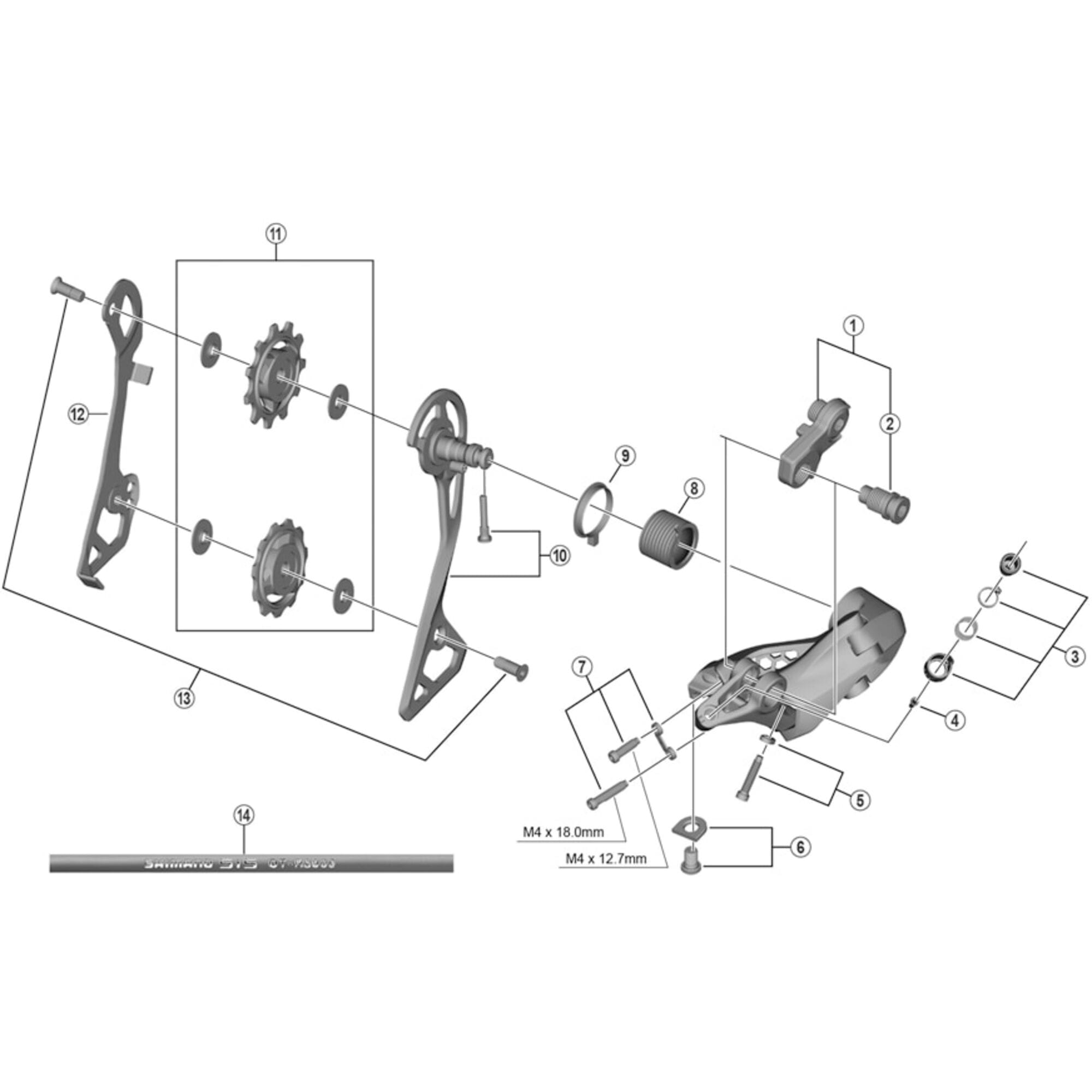 Shimano Spares R8000 outer plate and fixing bolt, GS type
