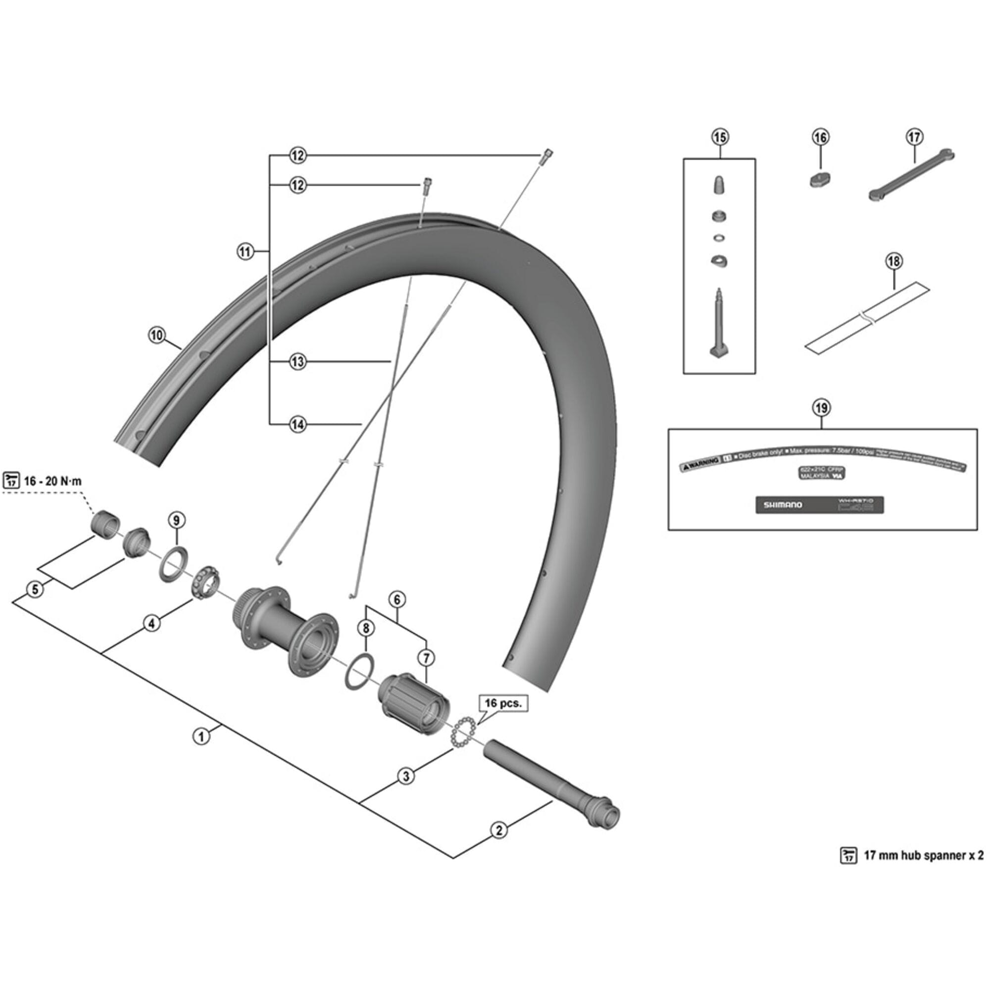 Shimano Spares RS770 Freewheel body unit, HG spline L