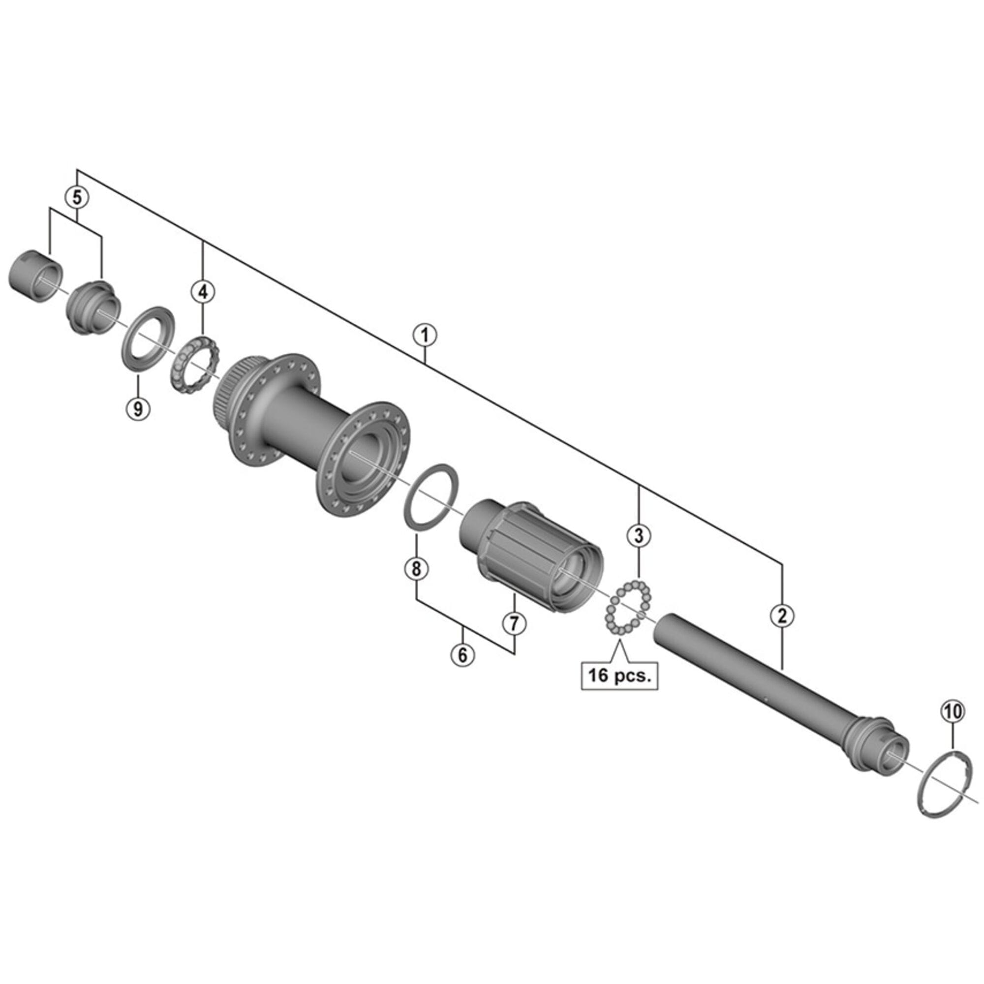 Shimano Spares R7070 left hand lock nut and cone with dust cover