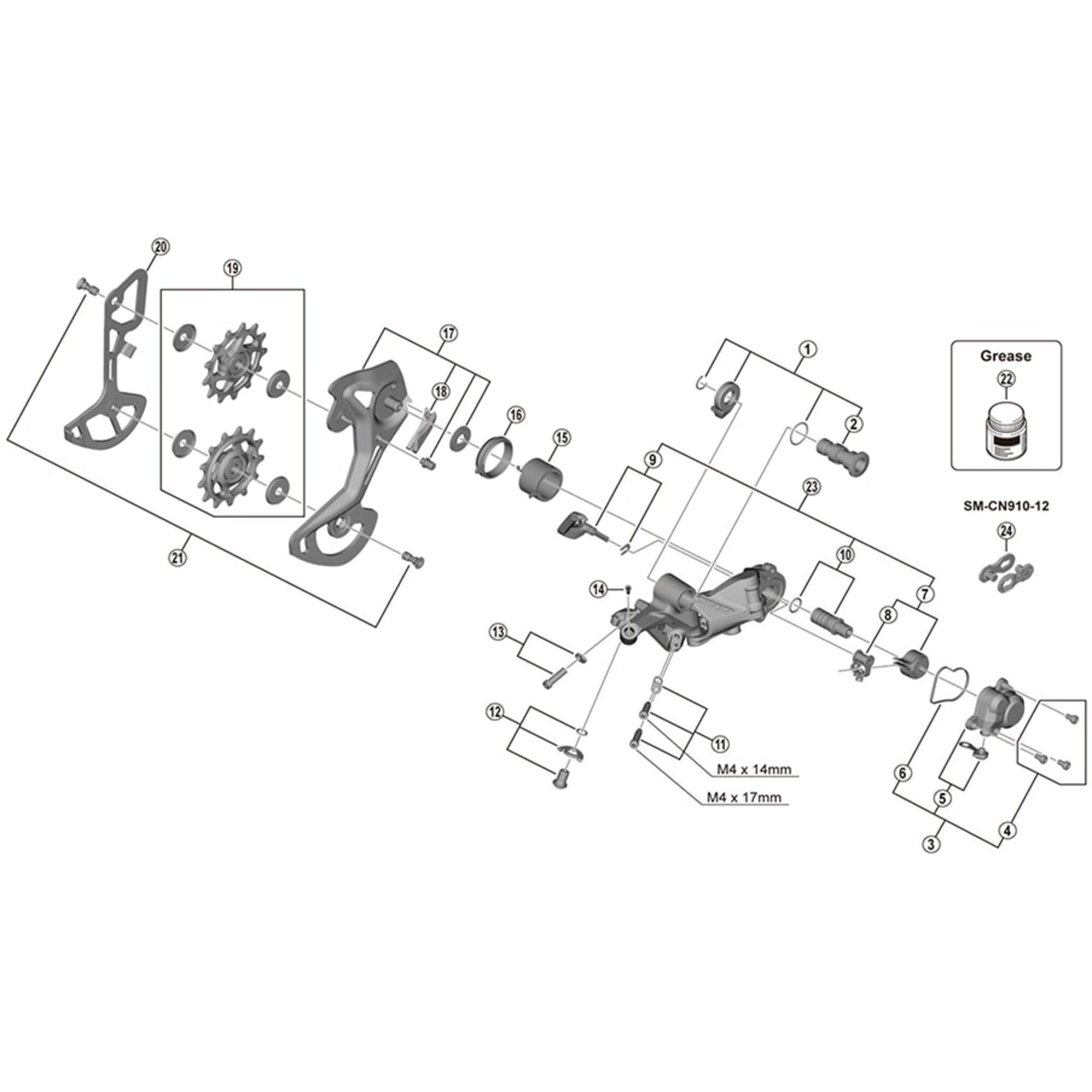 Shimano Spares M9100 bracket axle unit