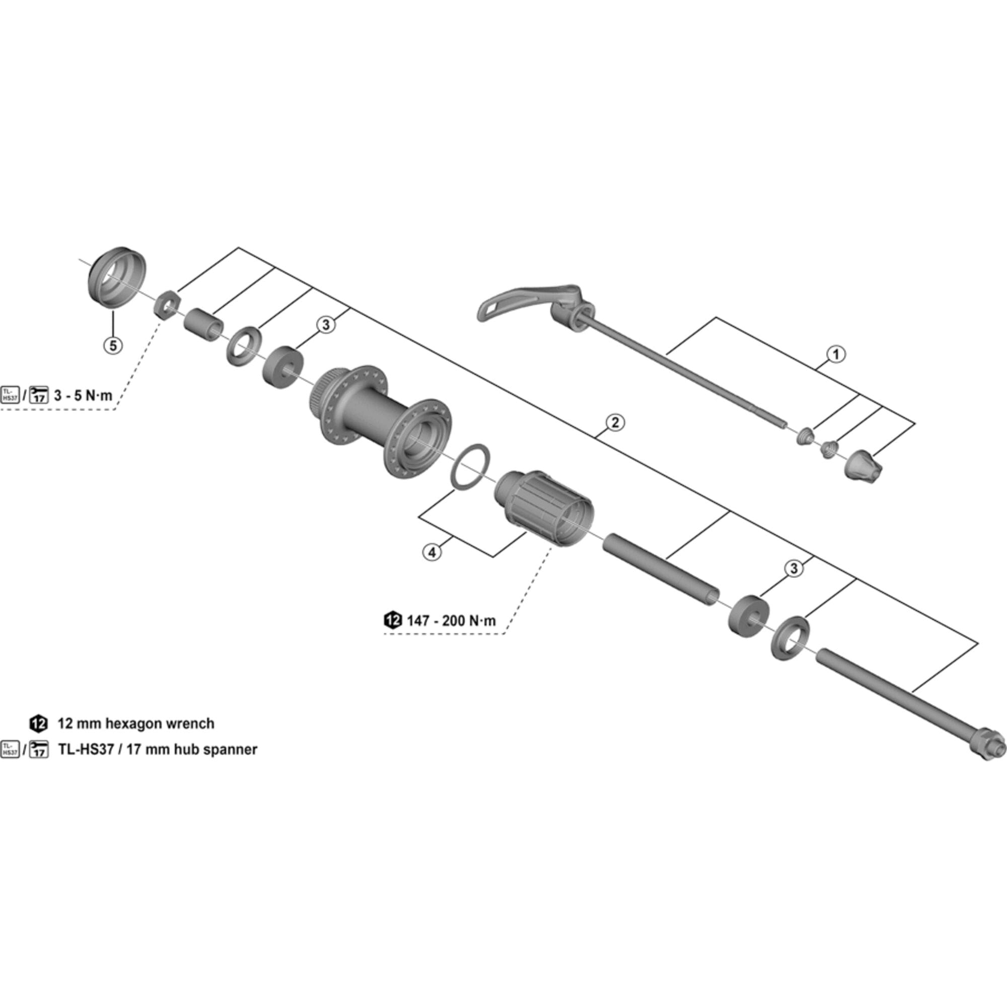Shimano Spares B complete quick release, 176 mm