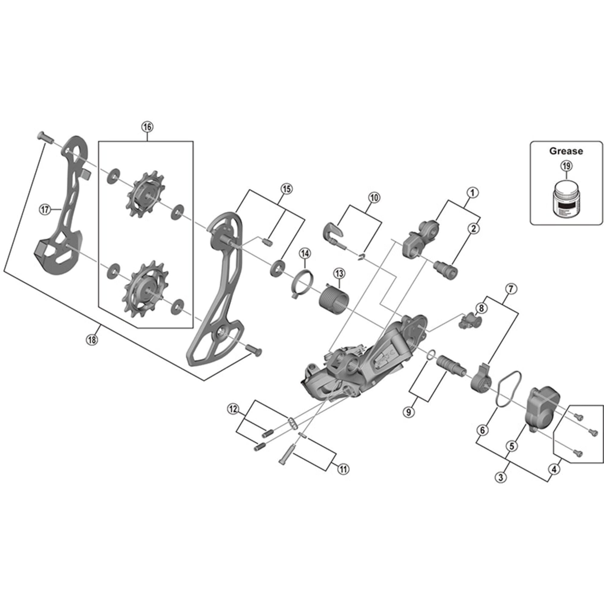 Shimano Spares R8050 stroke adjusting bolts and plate