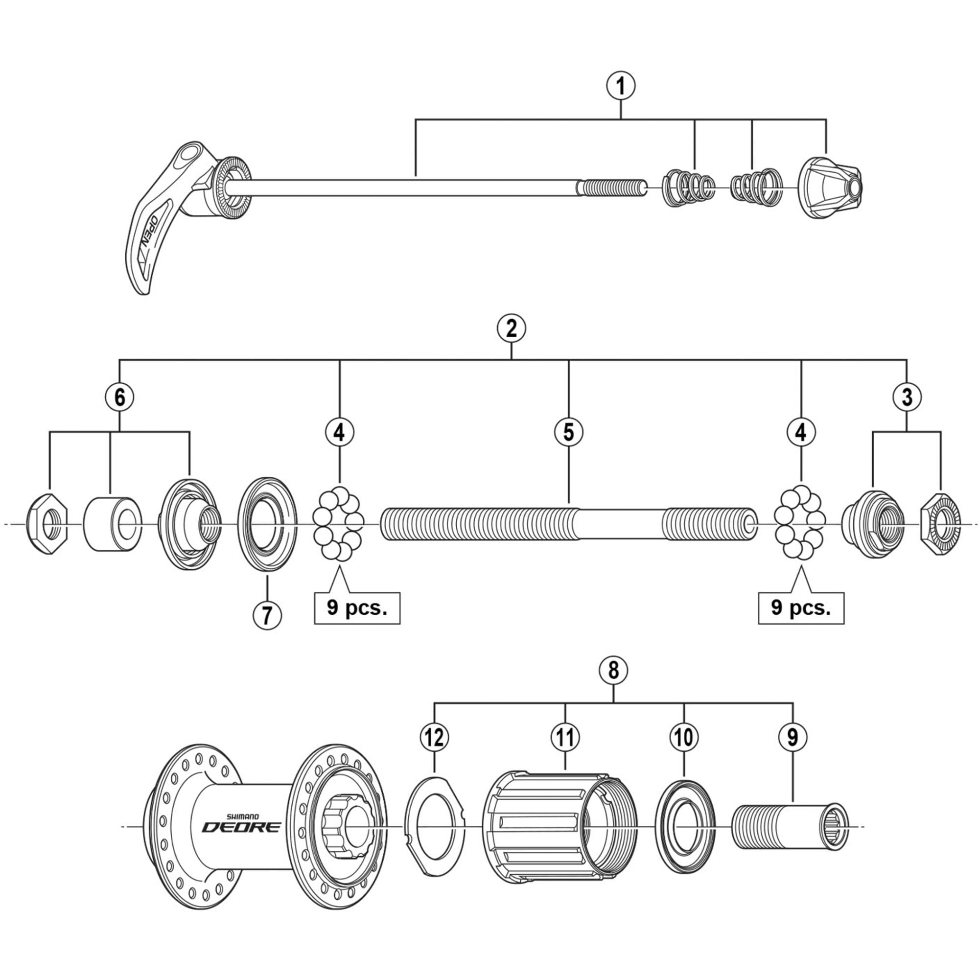 Shimano Spares M590 left hand lock nut unit