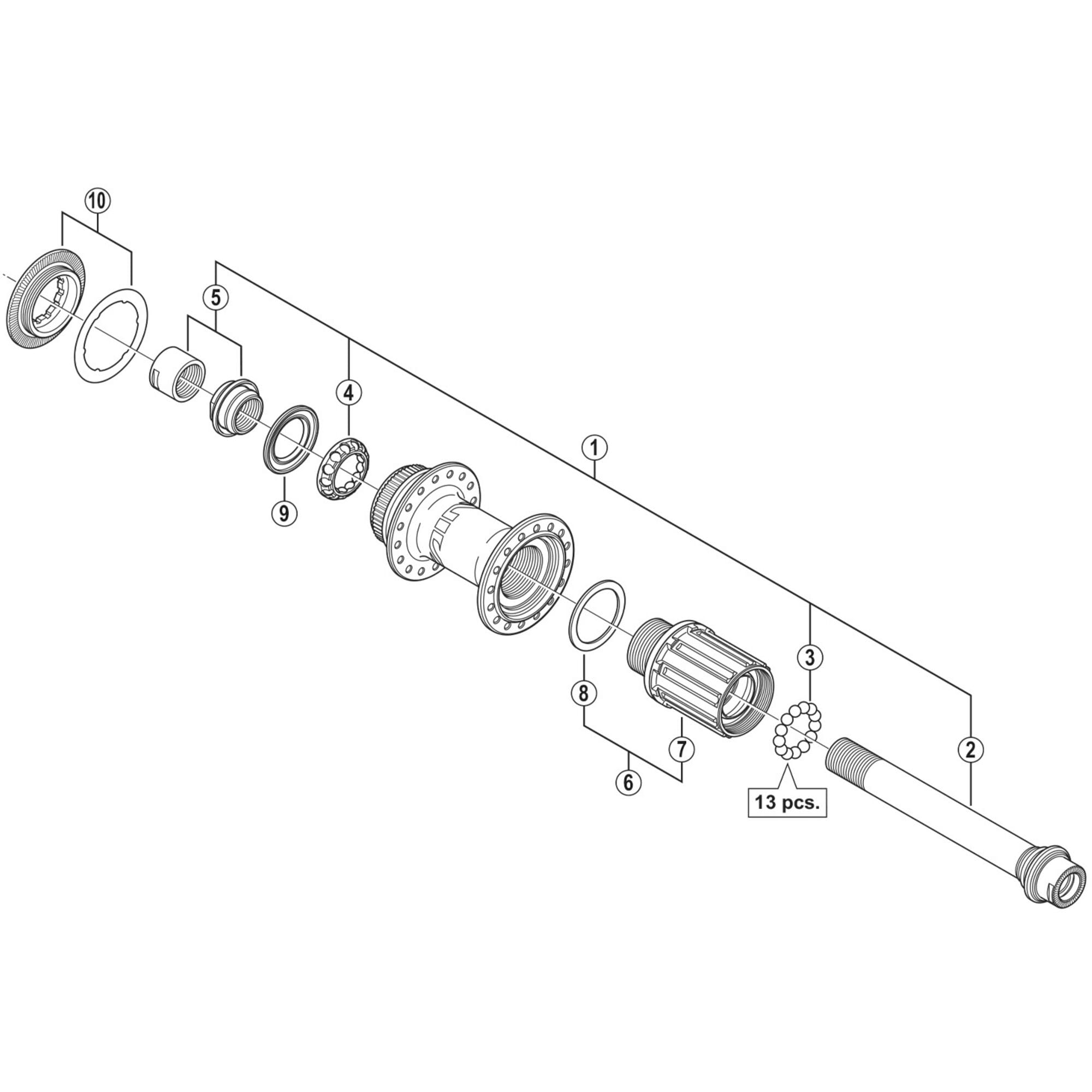 Shimano Spares M828 left hand lock nut and cone with dust cover, M15