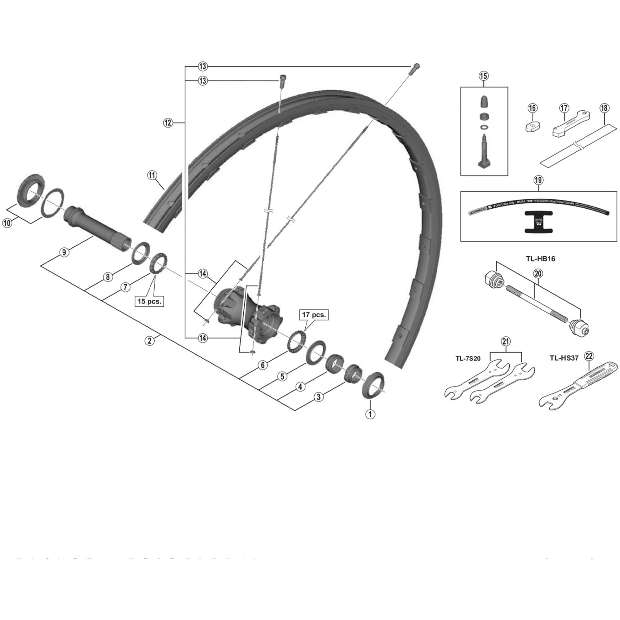 Shimano Spares 275 spoke, 279 mm with spherical washer