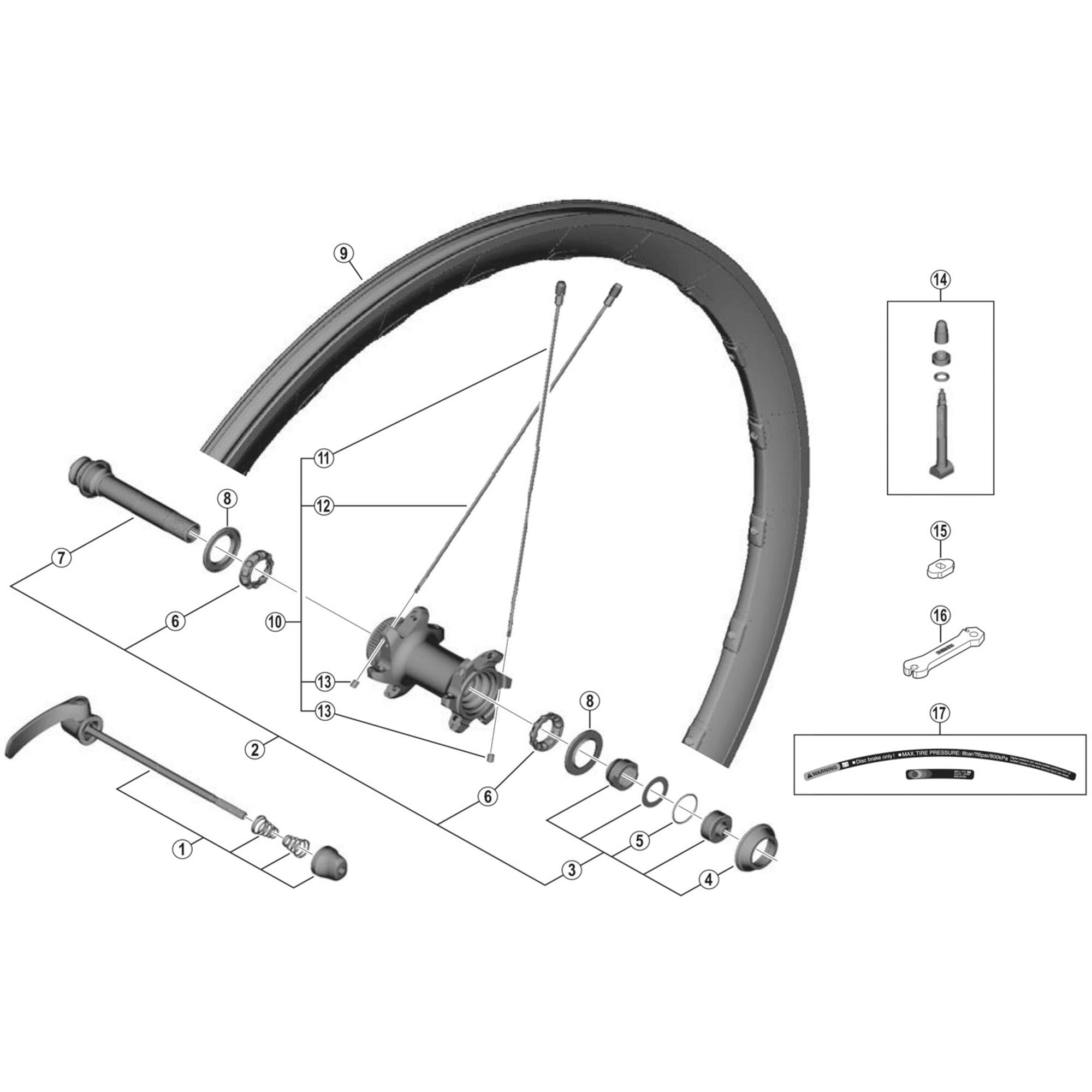 Shimano Spares RX830 spoke with plug and washer, 288 mm