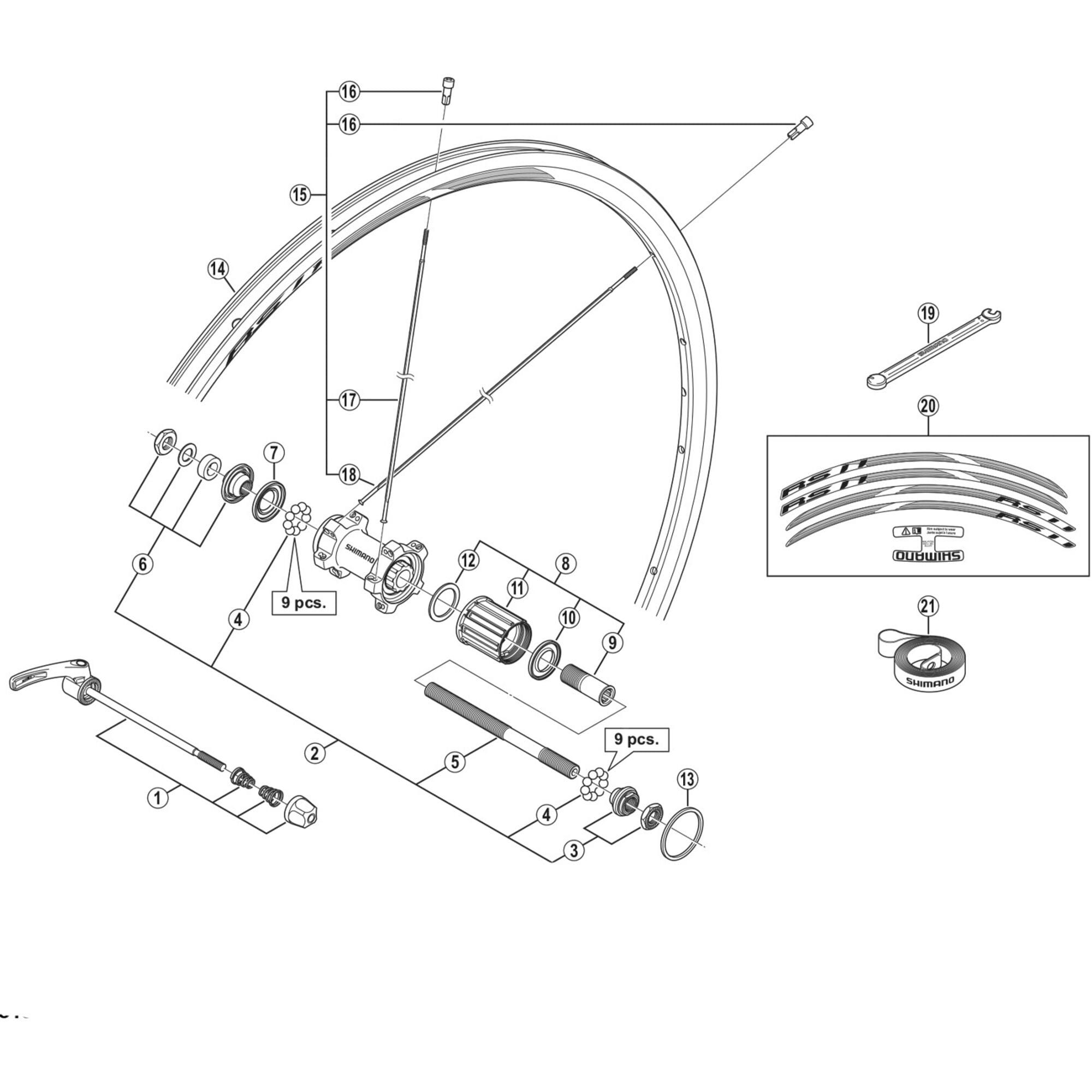 Shimano Spares R right hand lock nut unit