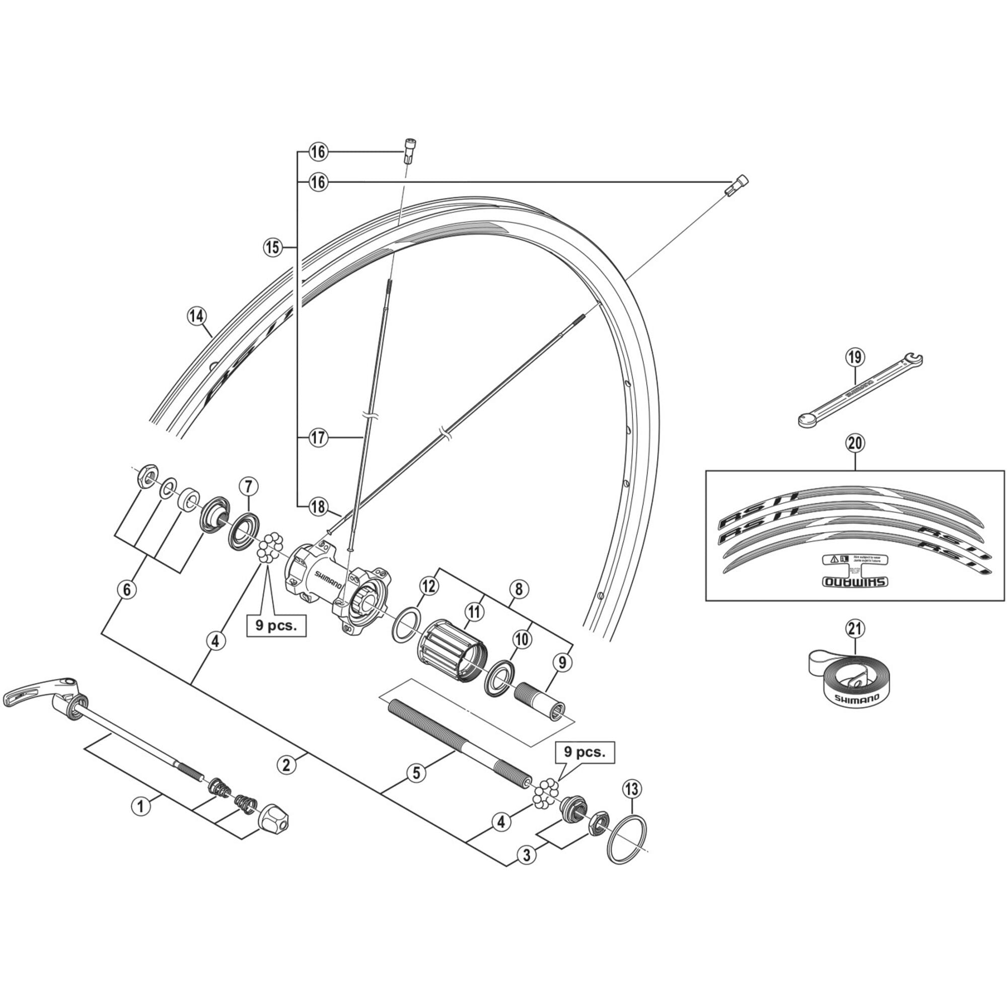 Shimano Spares R left hand lock nut unit