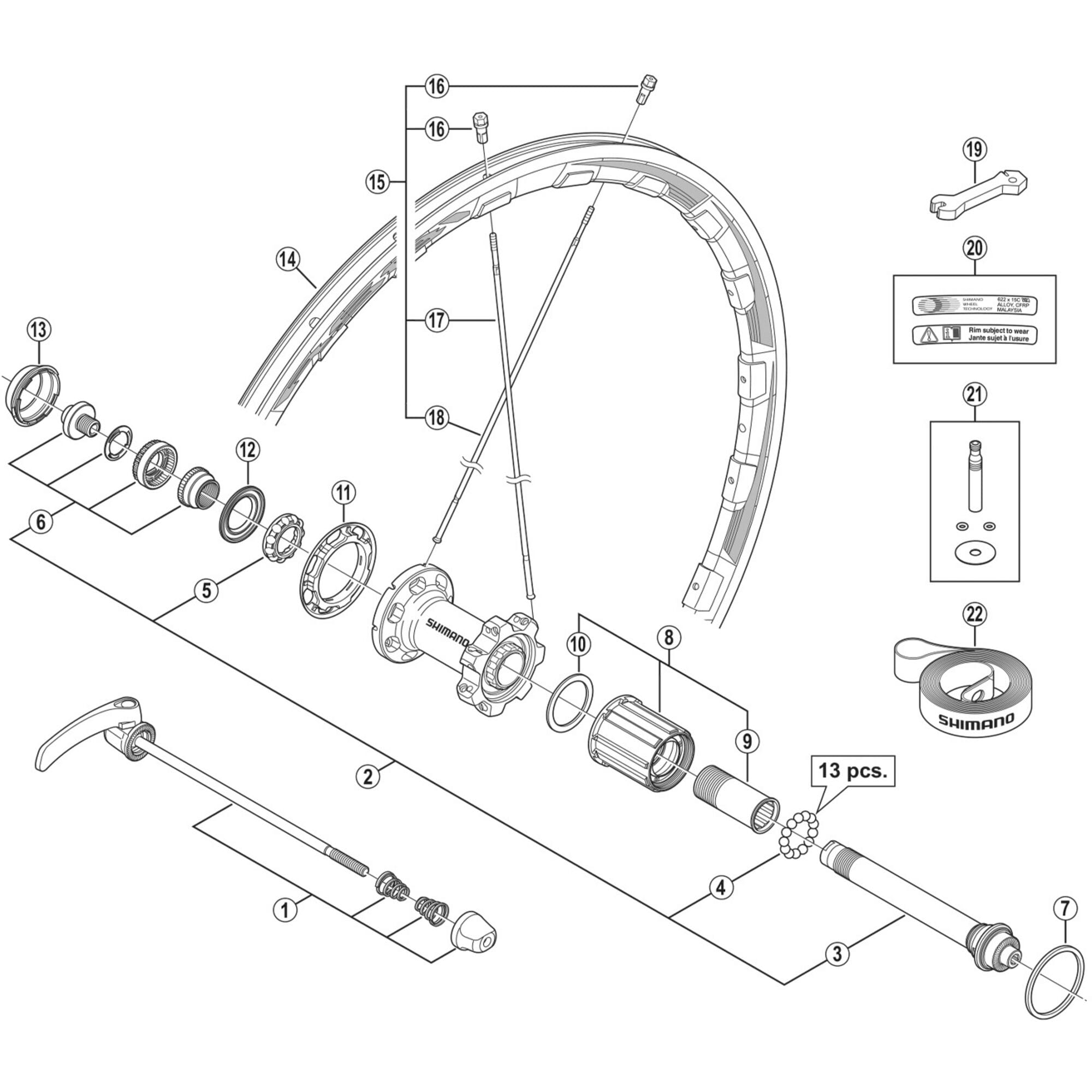 Shimano Spares R right hand spoke, 294 mm