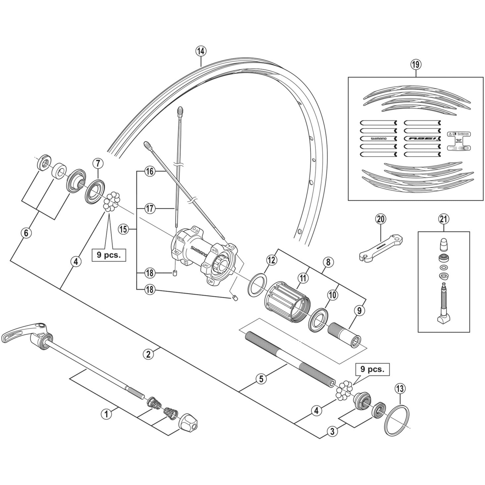 Shimano Spares RS61 left hand spoke, 306 mm