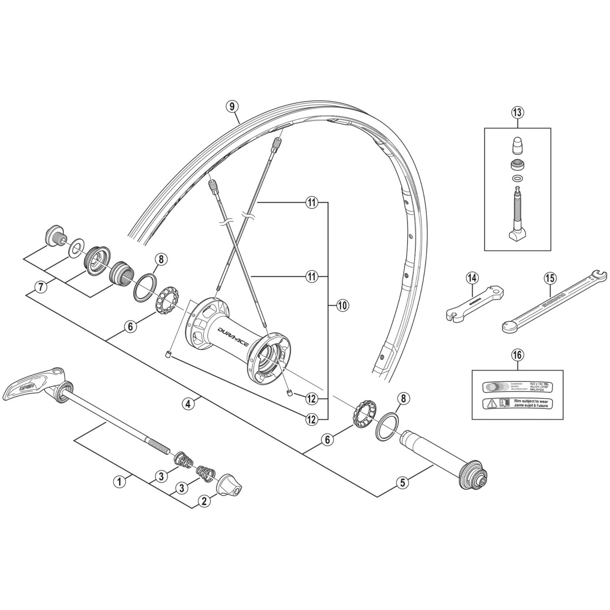Shimano Spares F spoke with plug and washer, 285 mm