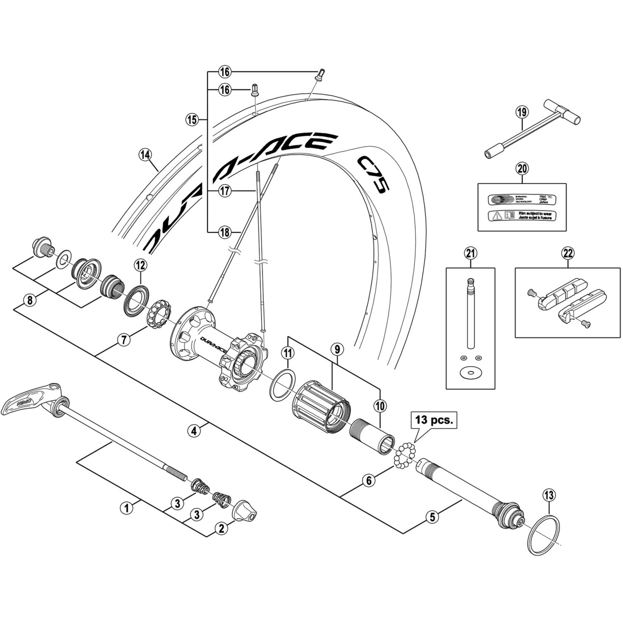 Shimano Spares C75 spoke, 263 mm