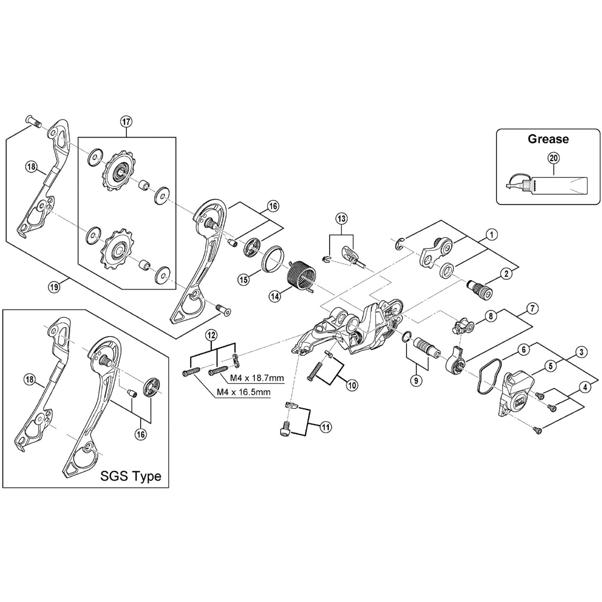Shimano Spares M615 outer plate assembly, black, SGS type