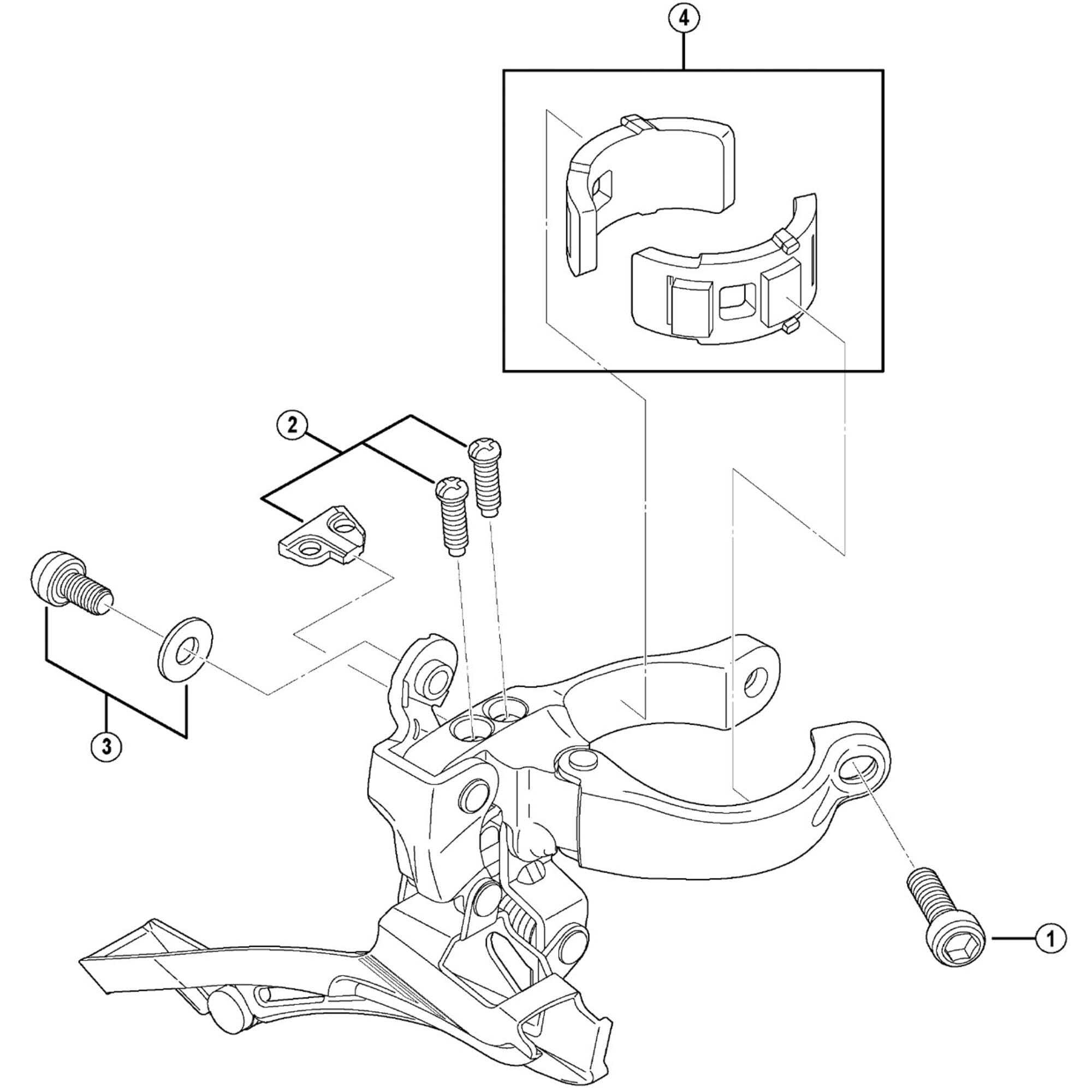 Shimano Spares A070A clamp band adapter unit, 28.6 mm