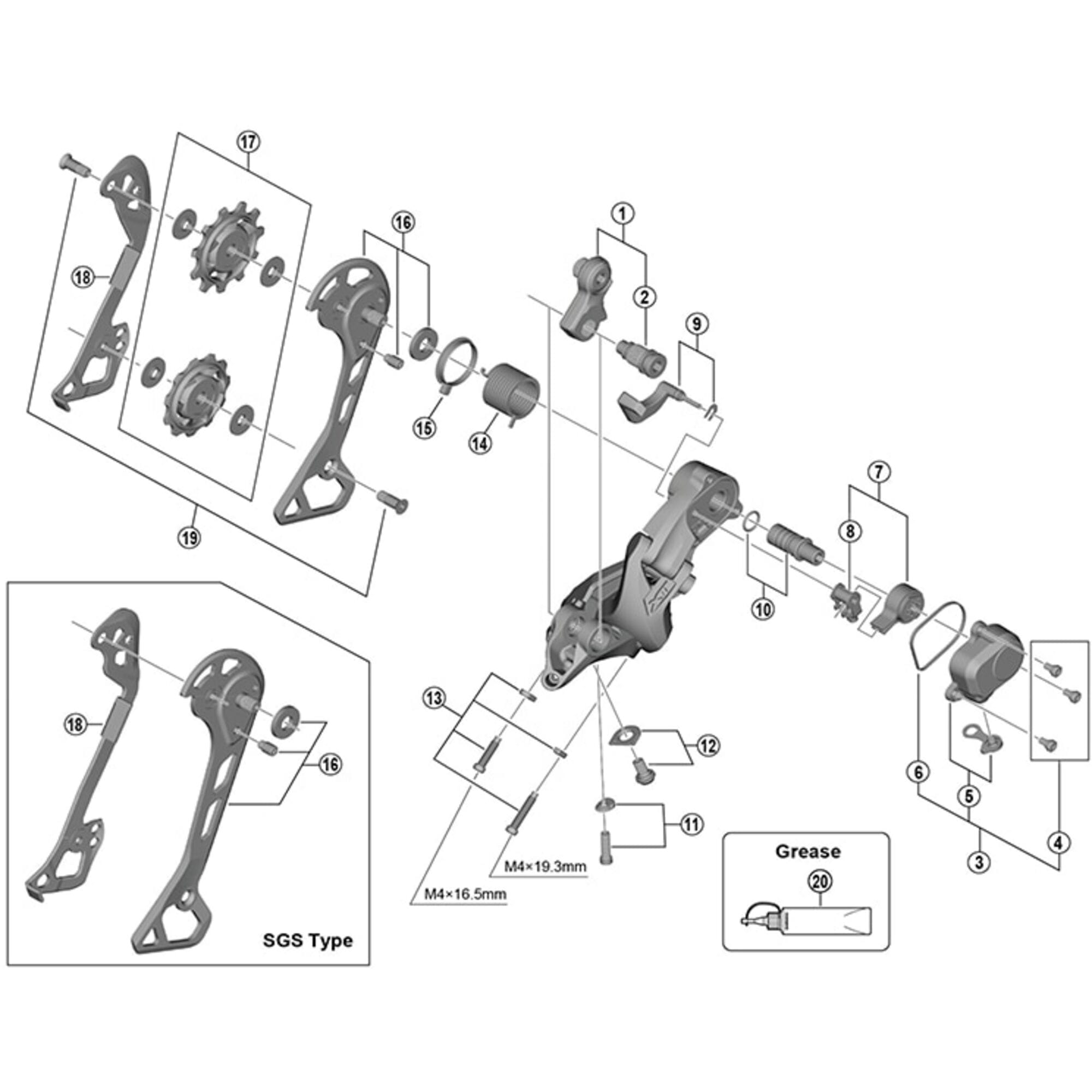 Shimano Spares M8000 outer plate assembly, GS | Power2Cycletype