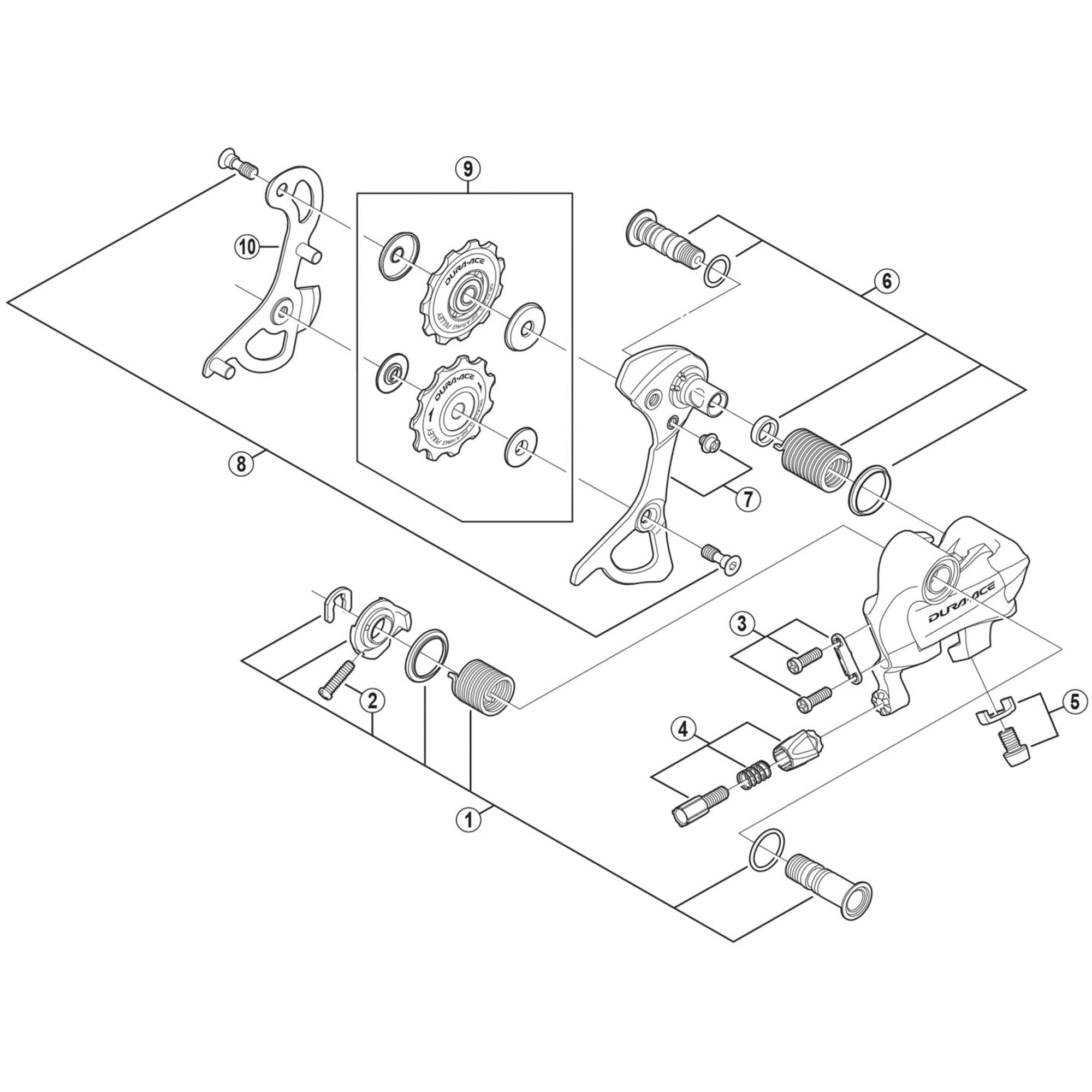 Shimano Spares 7900 plate axle assembly