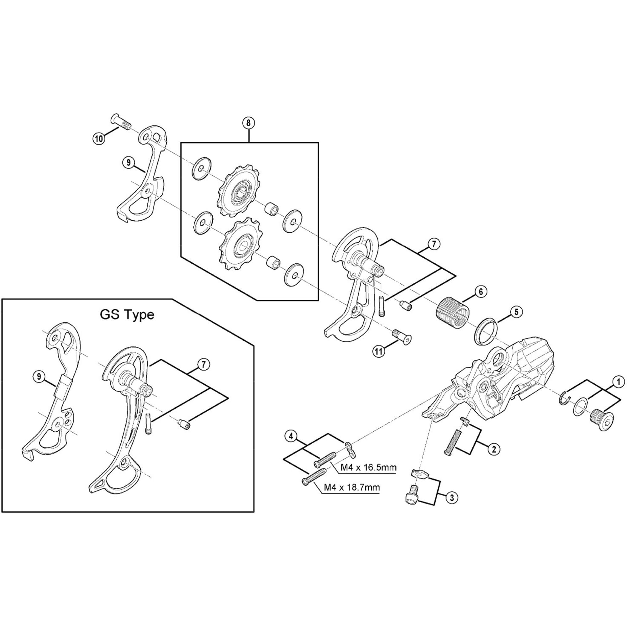 Shimano Spares F800 outer plate assembly, GS | Power2Cycletype