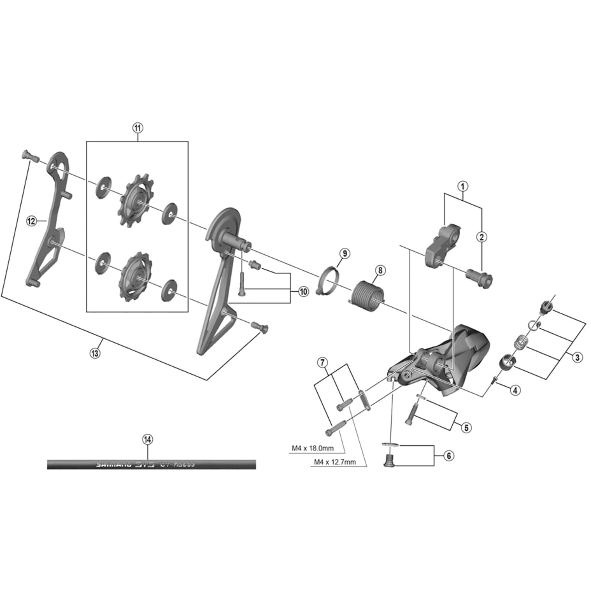 Shimano Spares R9100 outer plate and plate stopper pin