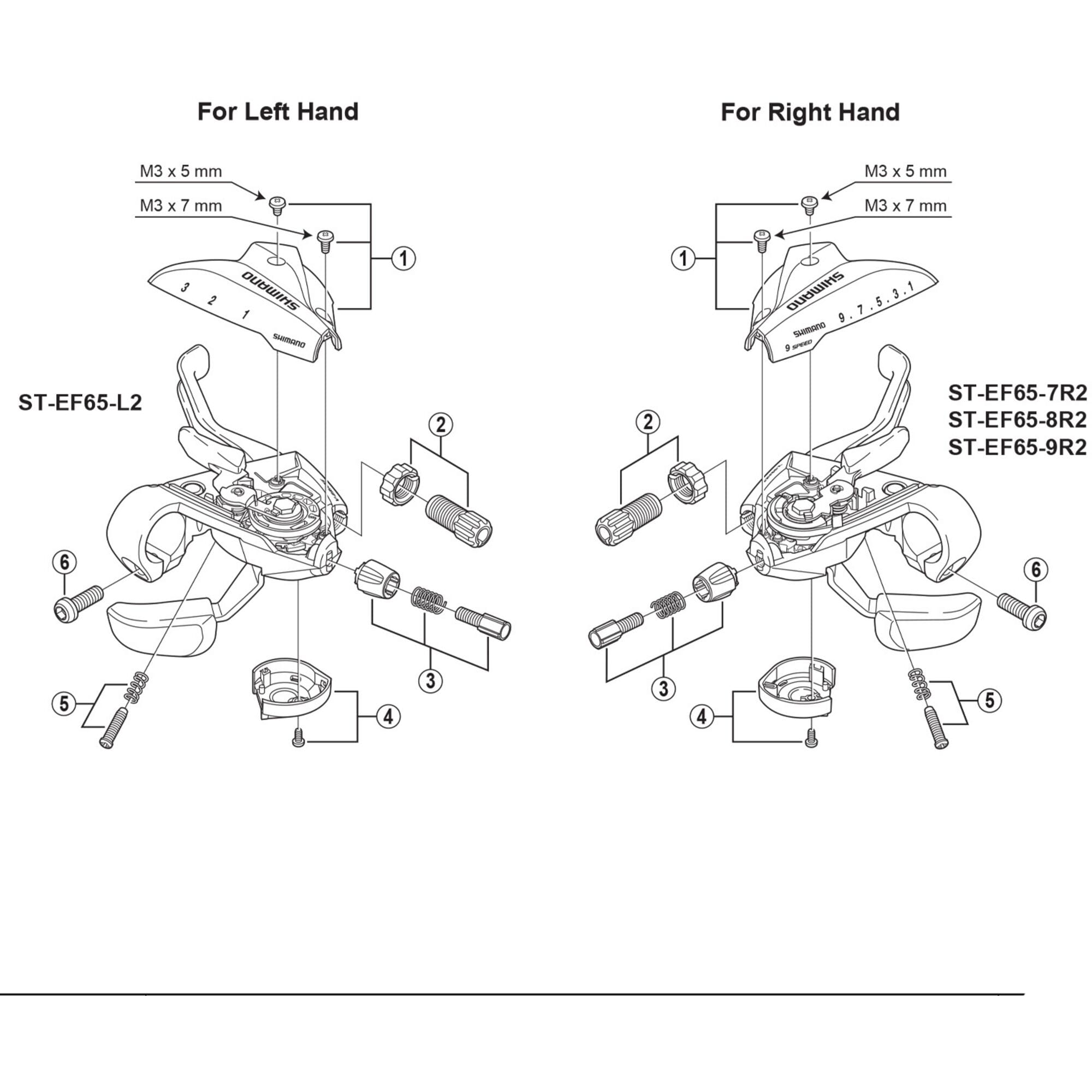 Shimano Spares EF65 upper cover with fixing screws for 9 | Power2Cyclespeed right hand, silver