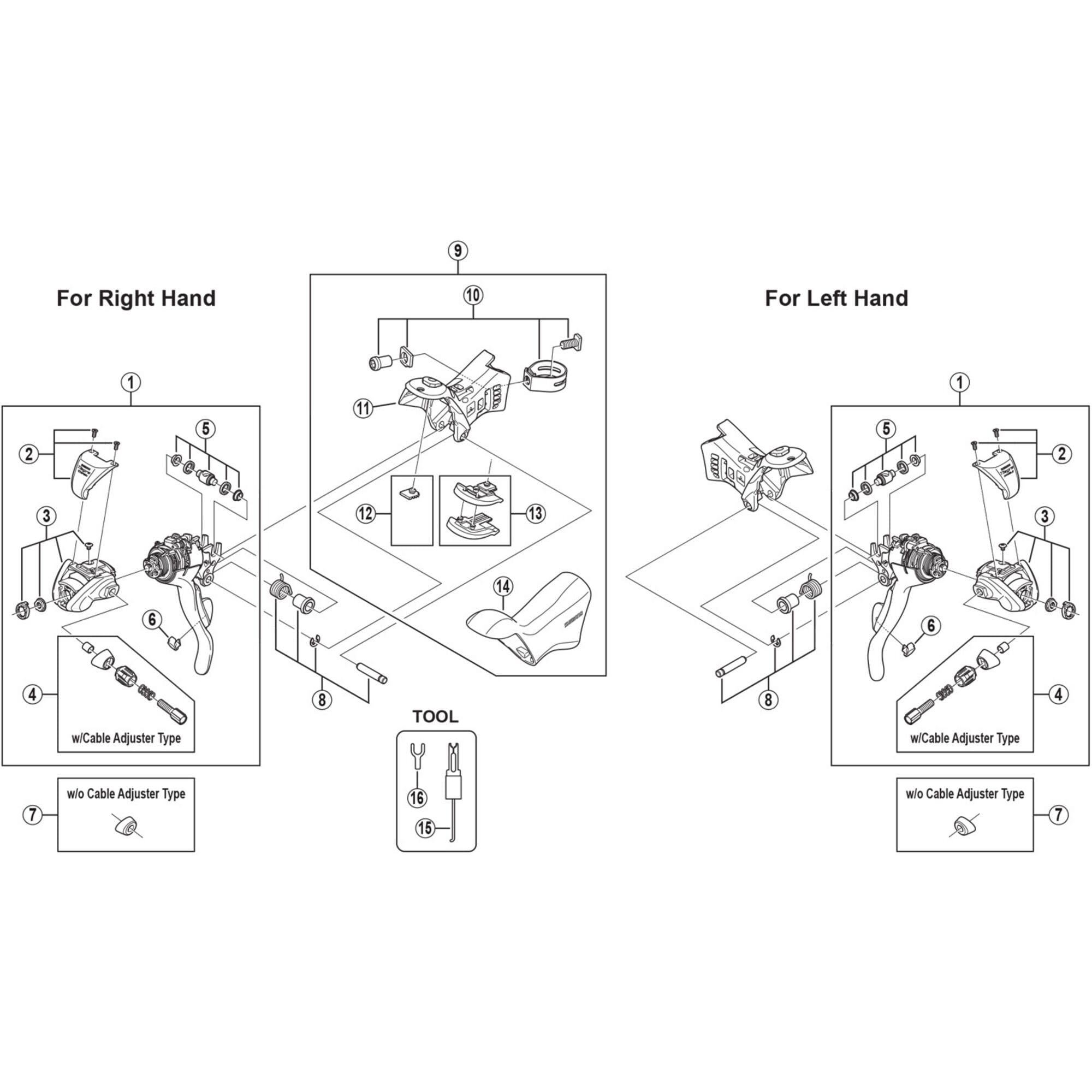 Shimano Spares 4600 left hand lever axle unit