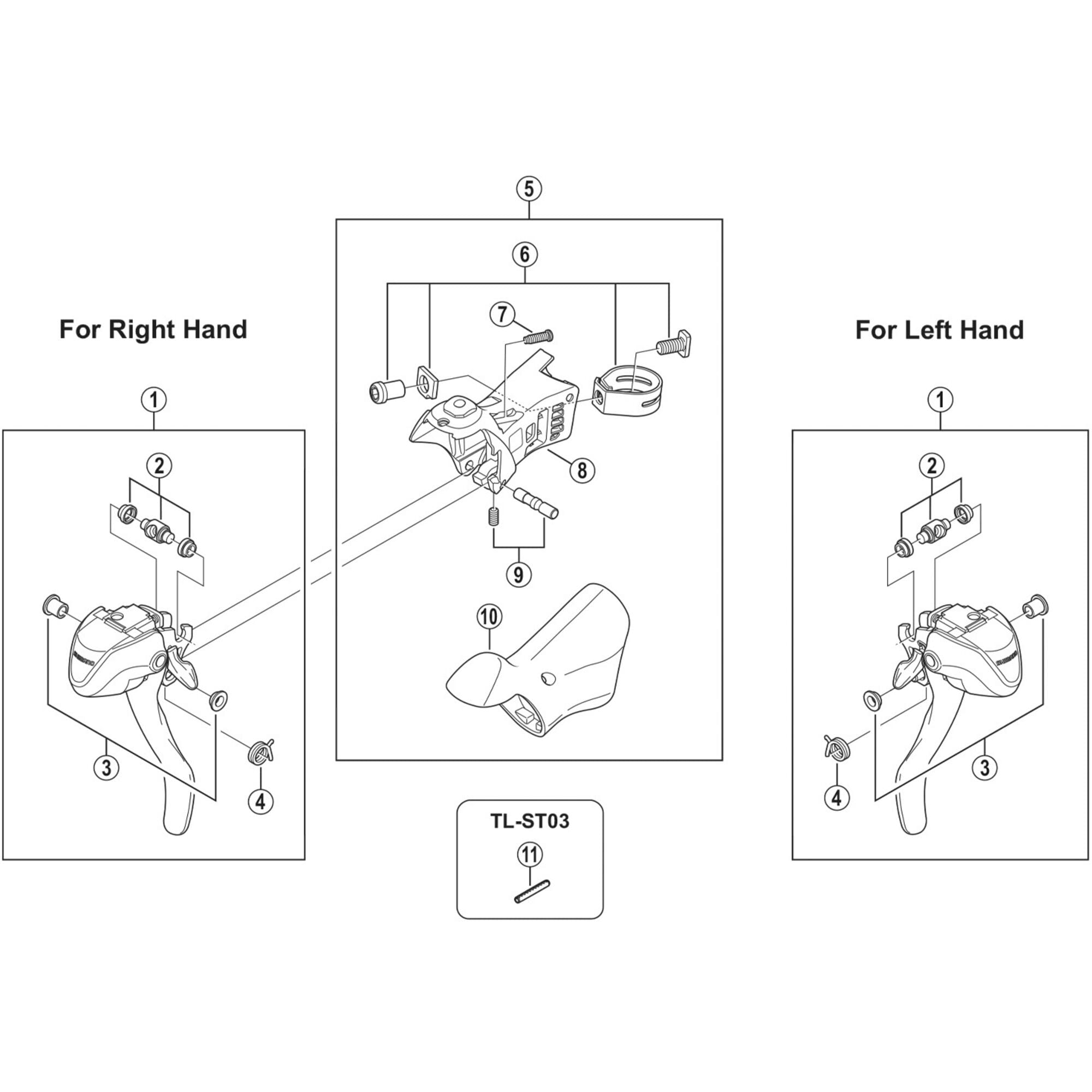 Shimano Spares A070 right hand main lever assembly