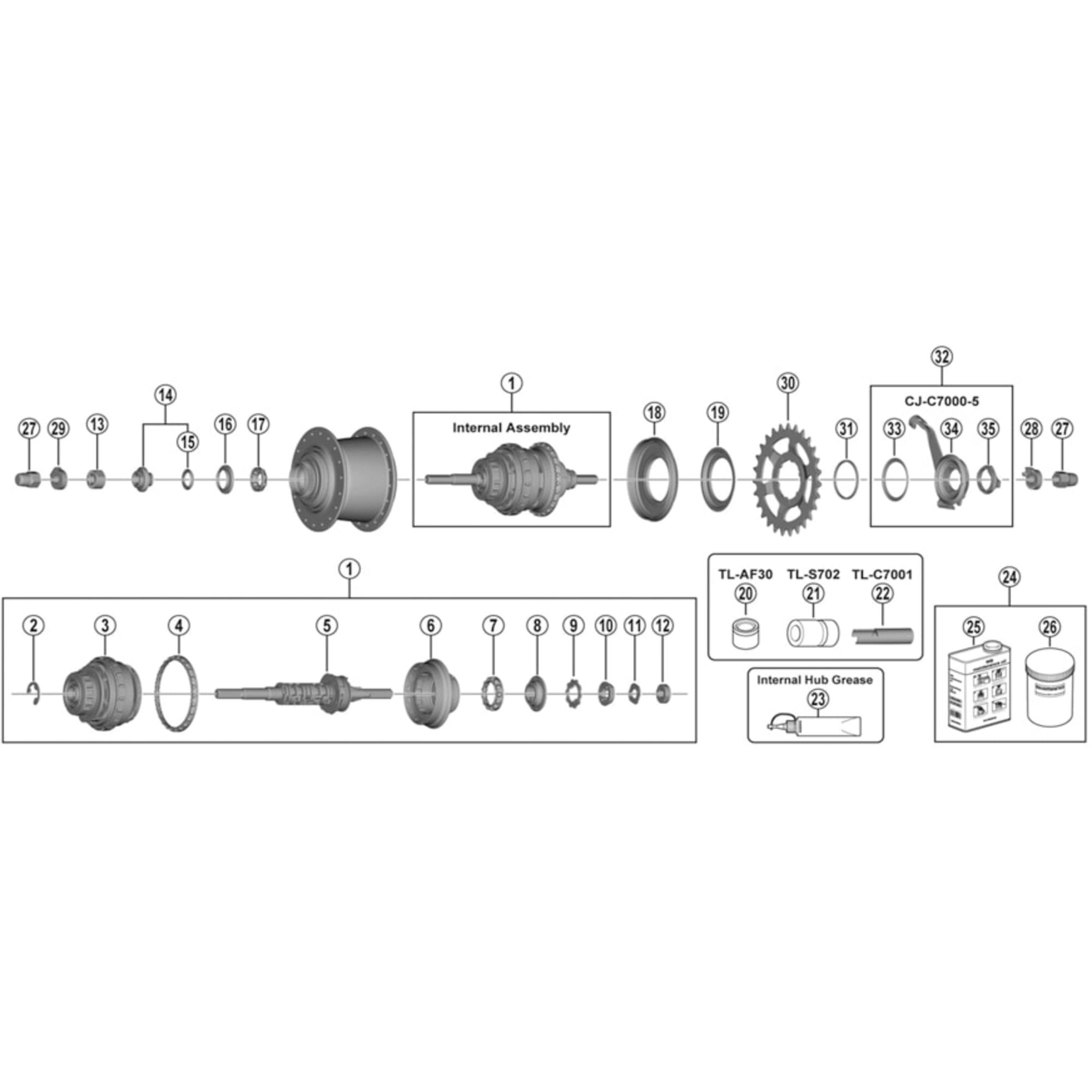 Shimano Spares 5 cassette joint unit for belt drive system