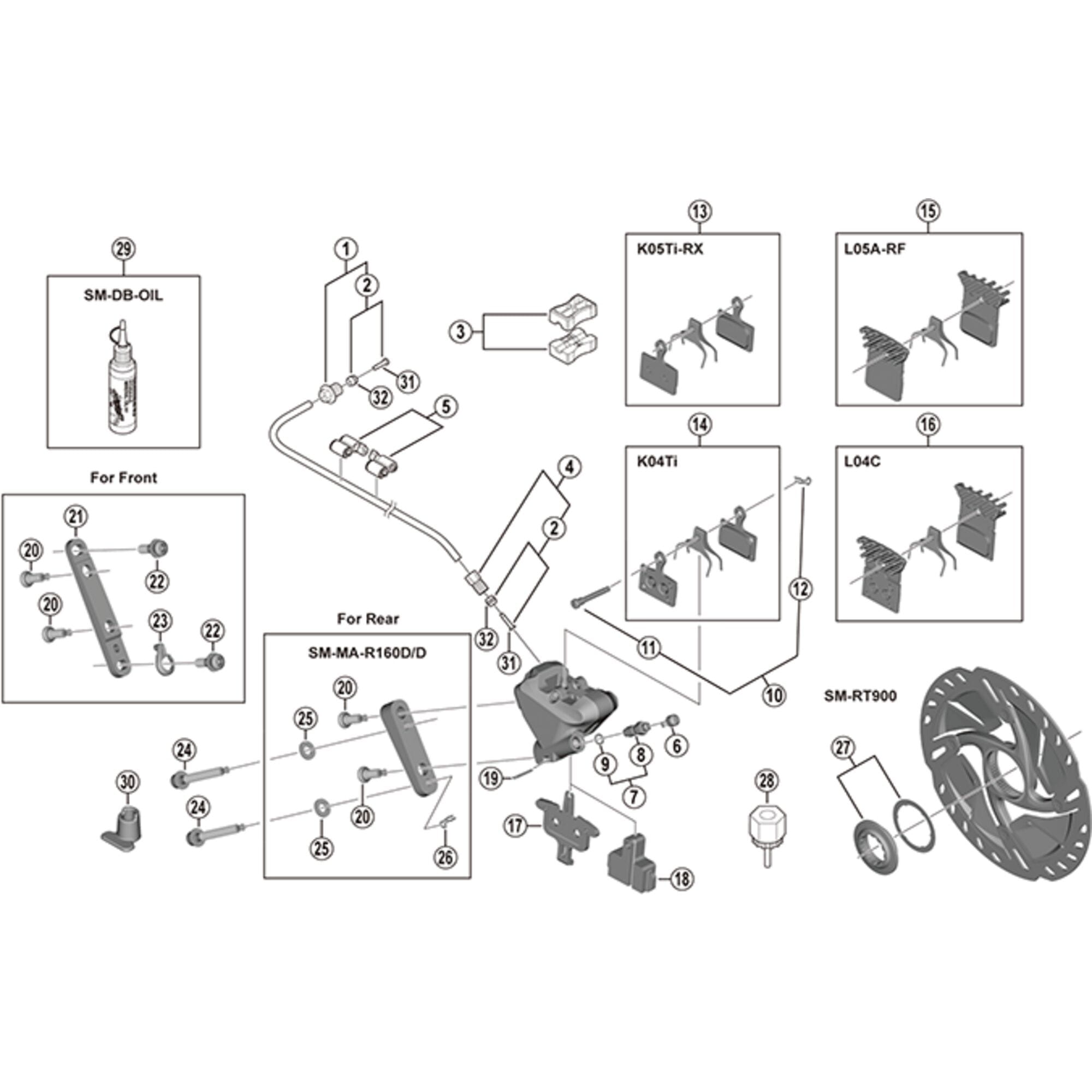 Shimano Spares R9170 calliper fixing bolt A
