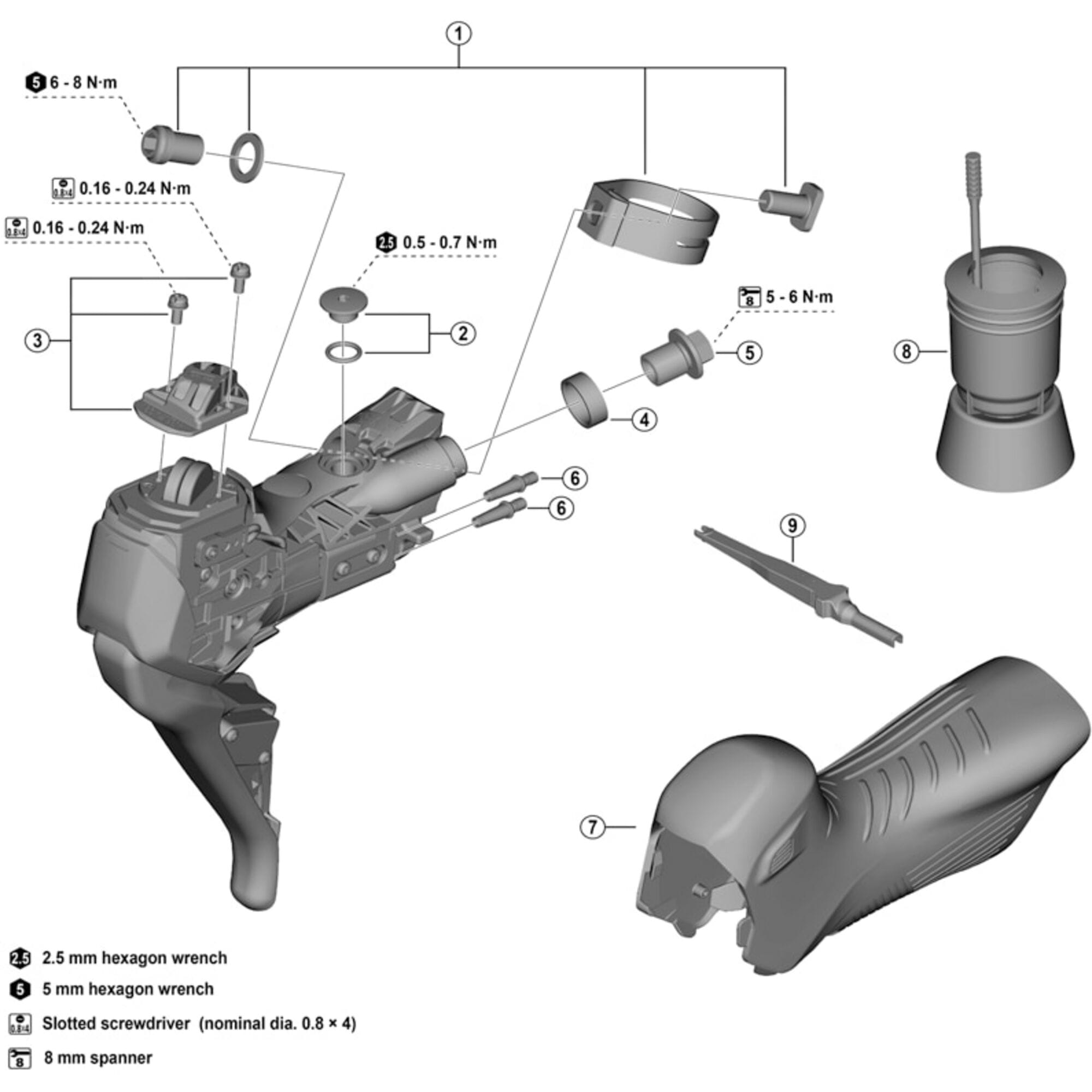 Shimano Spares BH90 flange connecting bolt, M9
